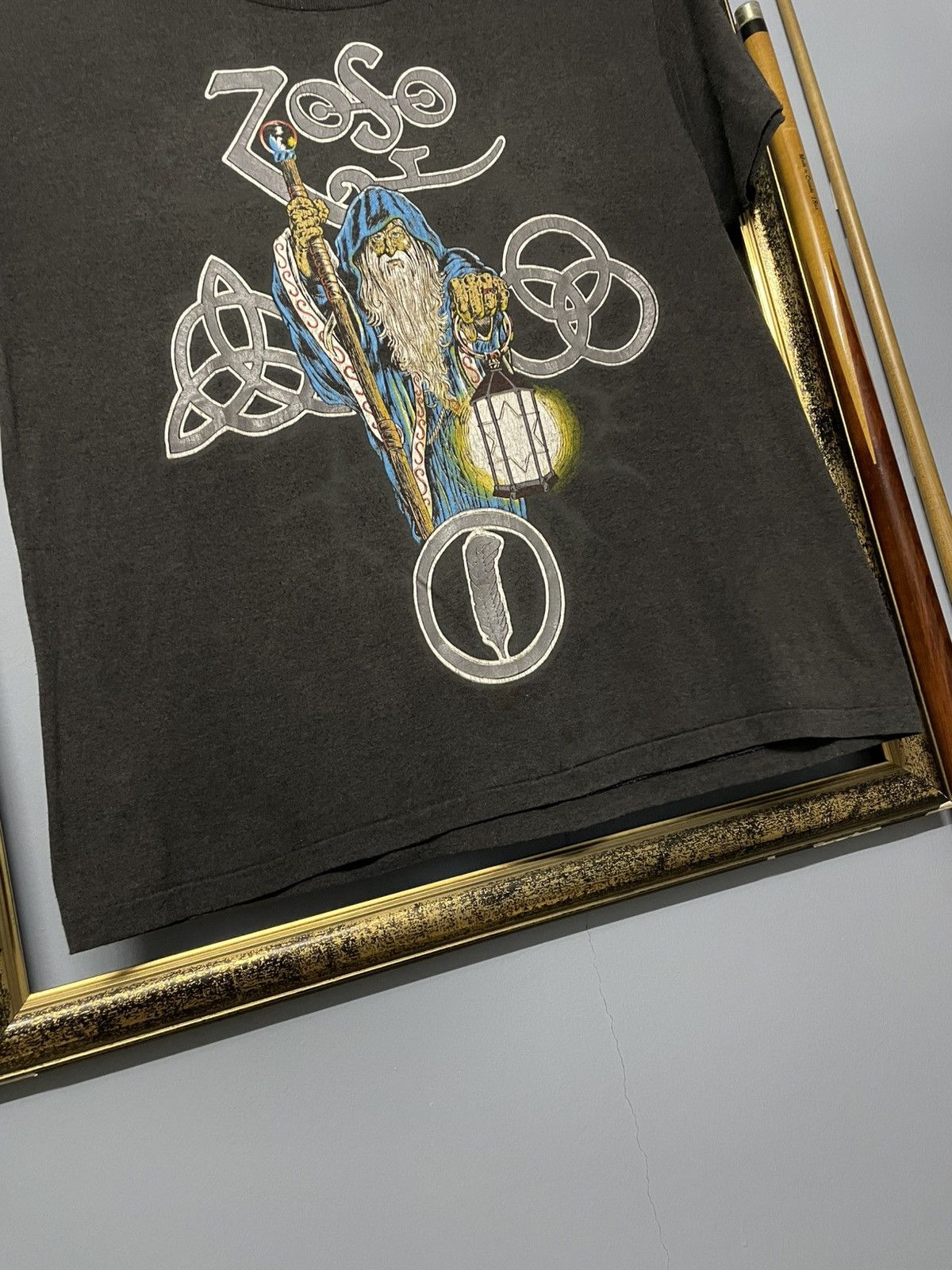Band Tees Vintage 80s LedZeppelin Zoso Single Stitch Rare Sunfaded Tee Size US L / EU 52-54 / 3 - 6 Thumbnail