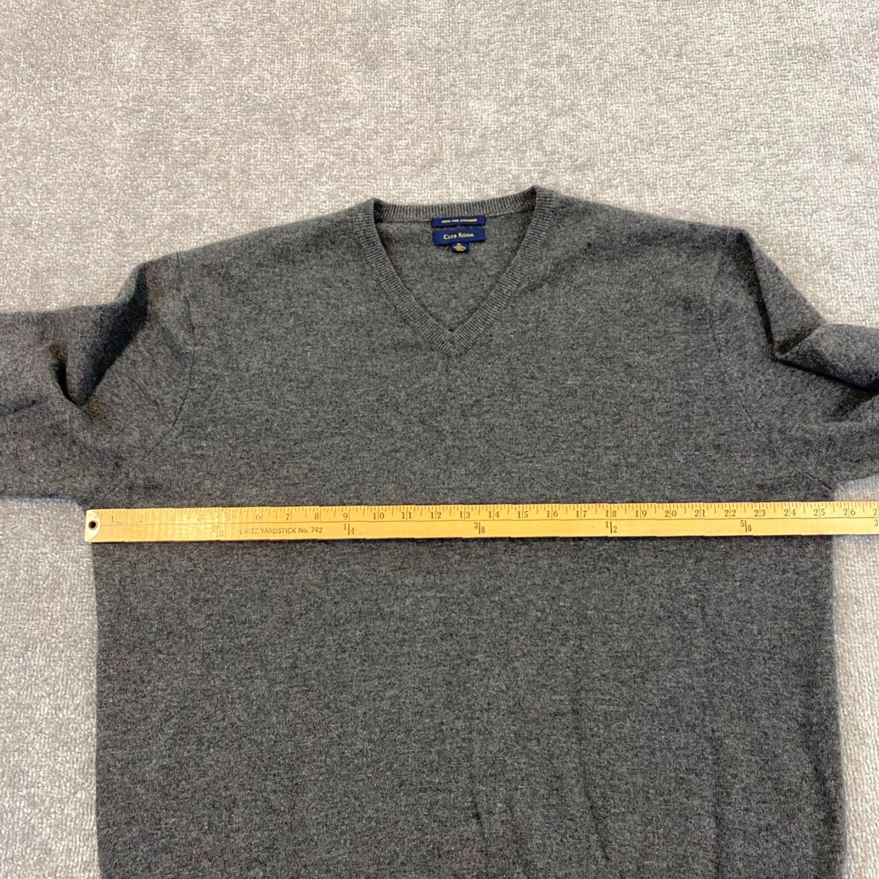 Club Room Club Room Cashmere Sweater Mens XL Gray V-Neck Pullover Jumper Preppy Size US XL / EU 56 / 4 - 6 Thumbnail