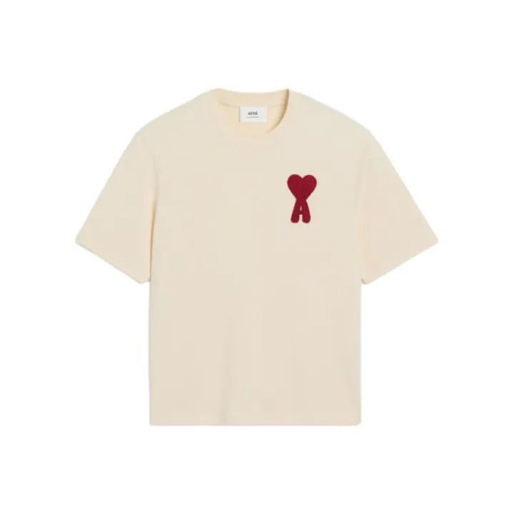 AMIPARIS Cotton Heart Logo Short Sleeve T-shirt -2507