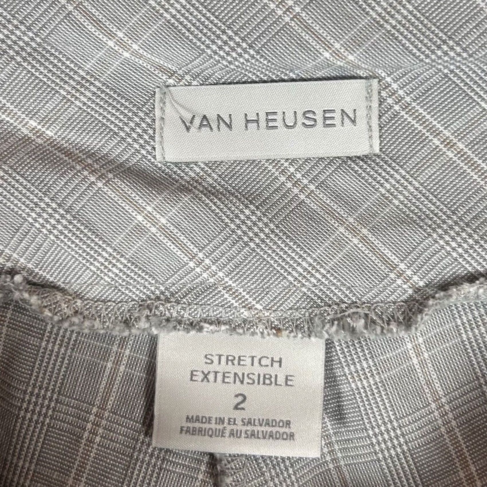 Van Heusen Van Heusen Capri Pants Womens 2 Plaid Mid Rise Pull On Stretch Pockets Casual Business Size 26" / US 2 / IT 38 - 2 Thumbnail