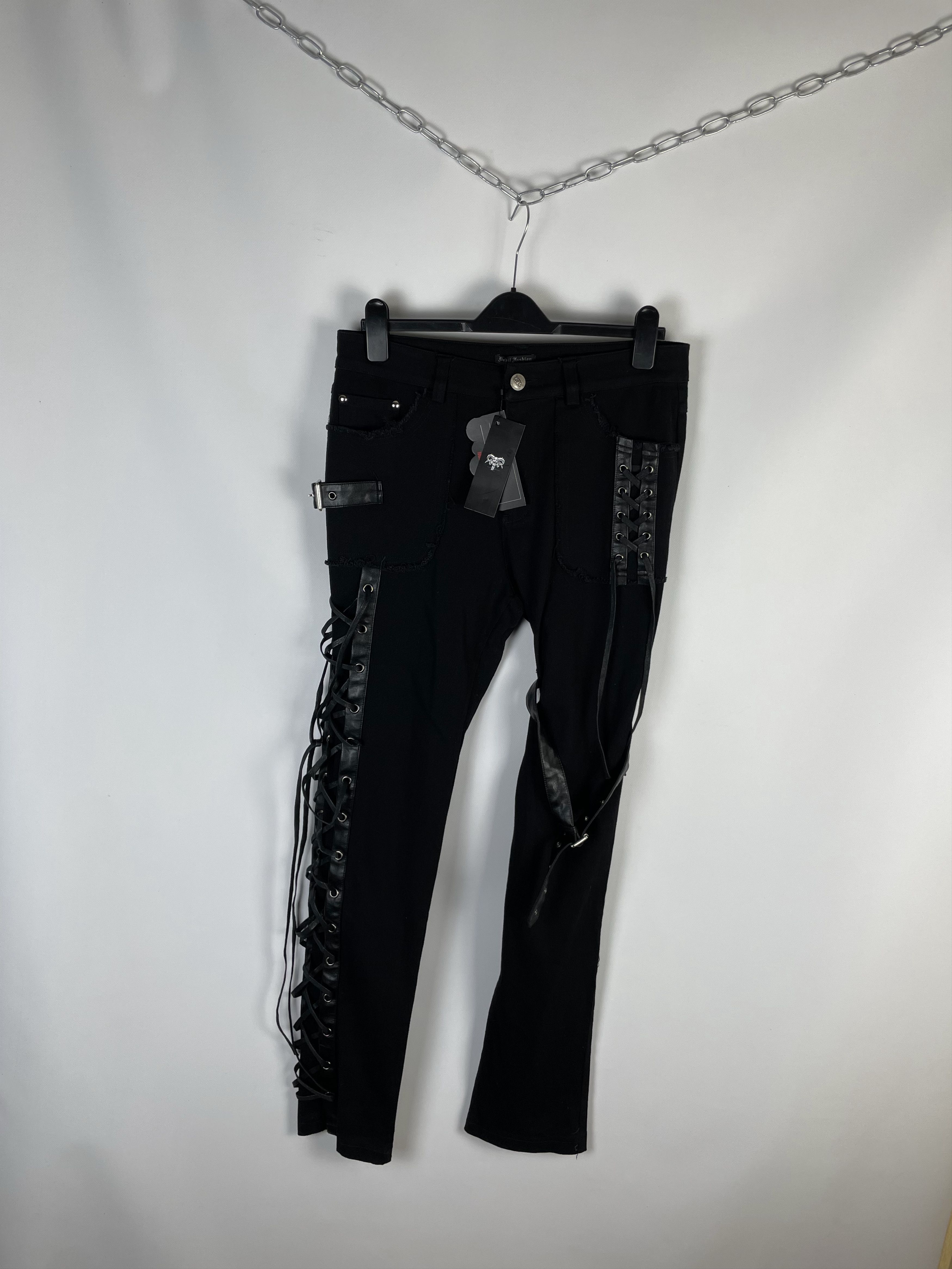 Japanese Brand Devil Fashion Punk Bootcut Pants Size US 30 / EU 46 - 2 Thumbnail