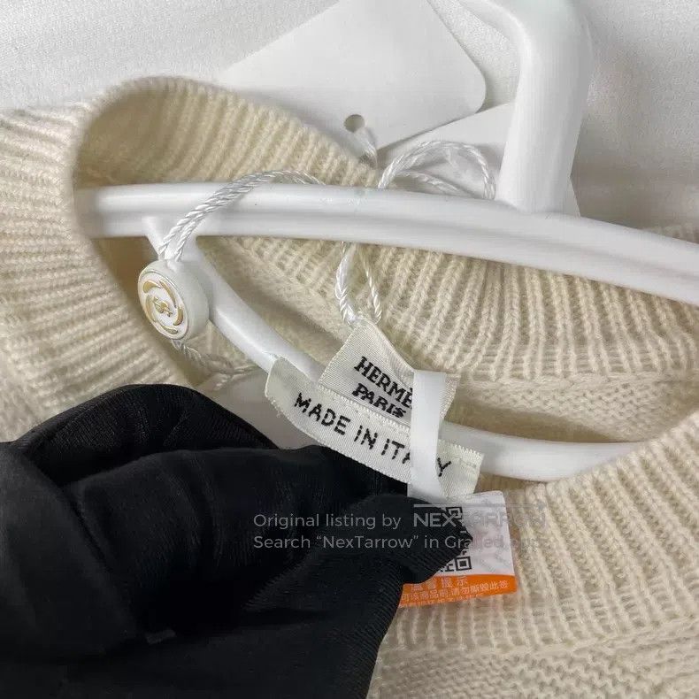 Hermes Hermes White Knit Sweater Size XXS / US 00 / IT 34 - 4 Thumbnail