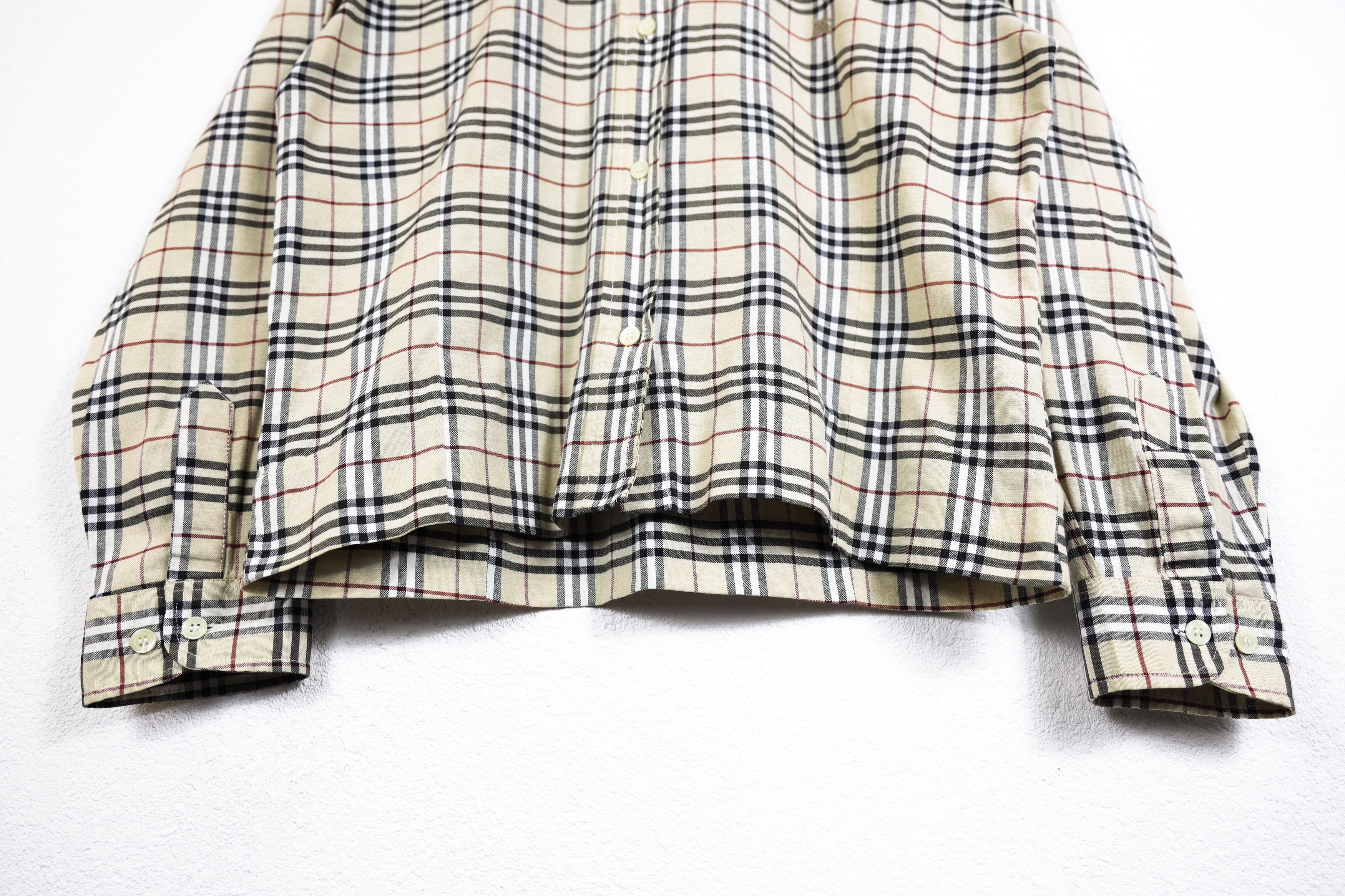 Burberry × Vintage Vintage Burberry Beige Nova Check Long Sleeve Shirt Size L / US 10 / IT 46 - 3 Thumbnail