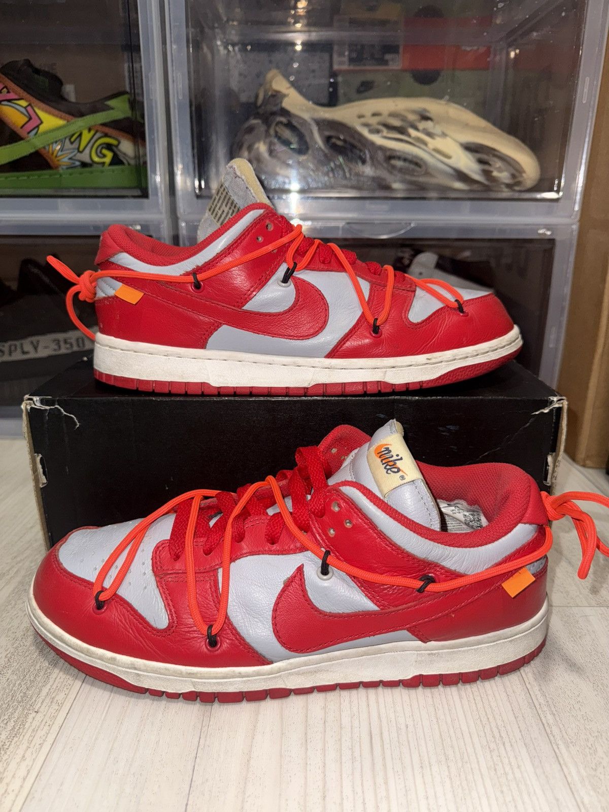 Nike × Off-White Off-White Nike Dunk Low University Red Size US 8 / EU 41 - 2 Thumbnail