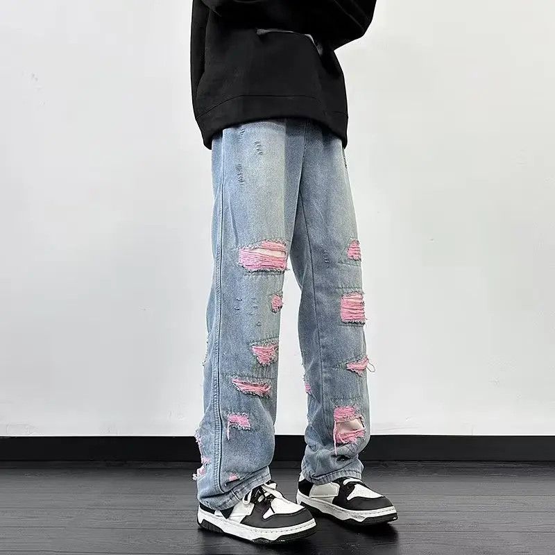 Japanese Brand × Jean Retro loose graffiti ripped jeans Size US 32 / EU 48 - 4 Thumbnail