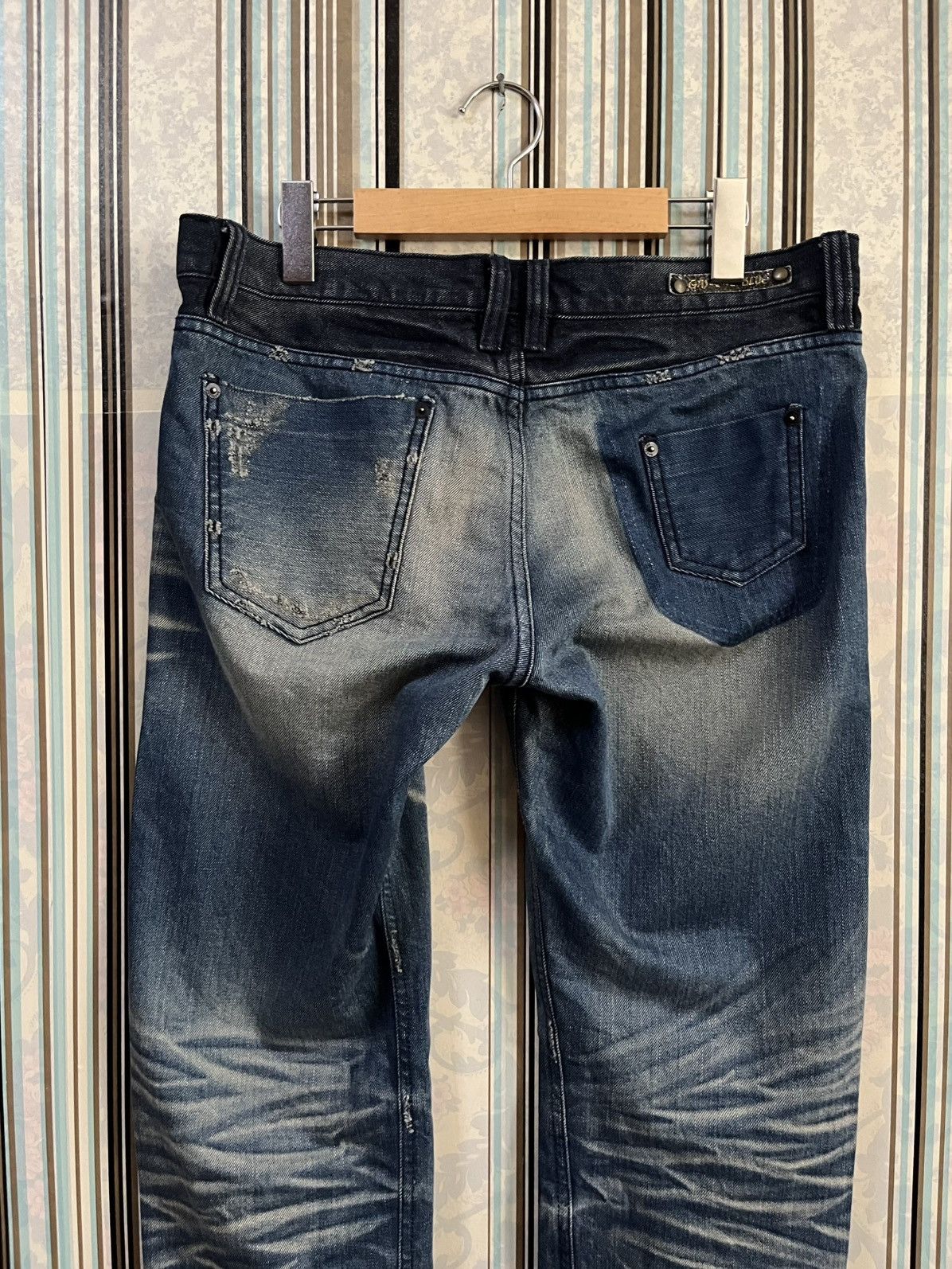 Japanese Brand 2000s GASOLINE jeans trashed faded #H3 Size US 30 / EU 46 - 4 Thumbnail