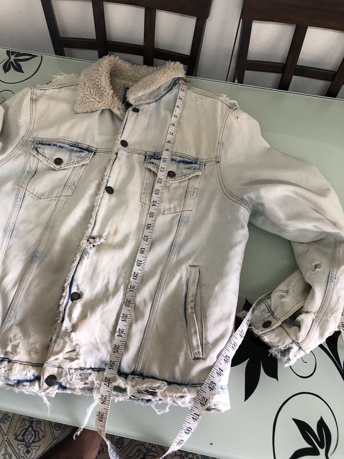 Zara 🔥Zara Distressed Punk Denim Sherpa Jacket If Six Was Nine Size US L / EU 52-54 / 3 - 21 Thumbnail