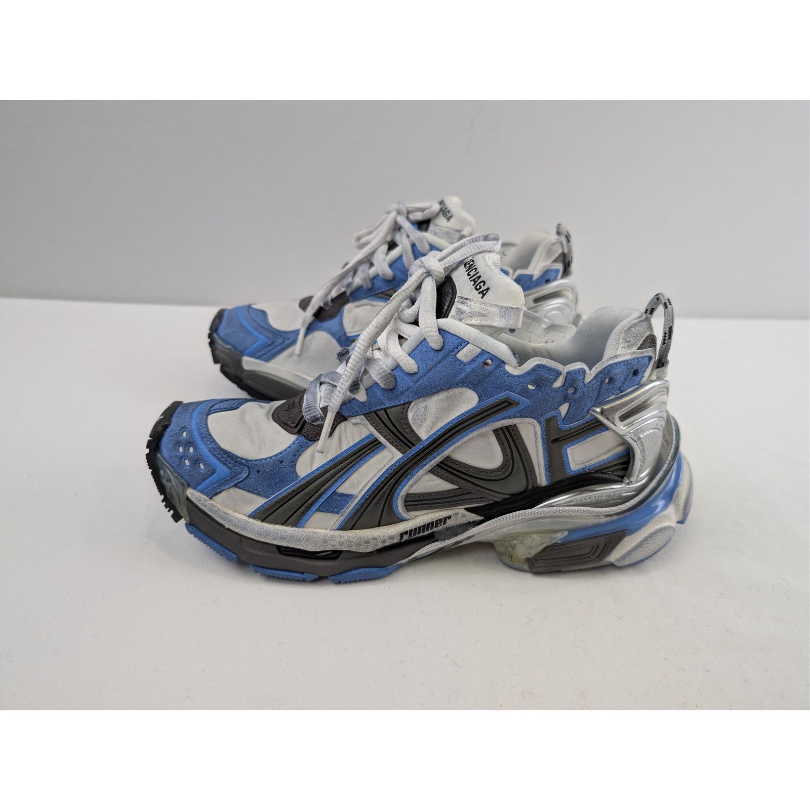 Balenciaga o1rshd1 Q:2 / Nylon Suede Mesh Runner Sneakers in Multicolor Size US 9 / EU 42 - 8 Thumbnail