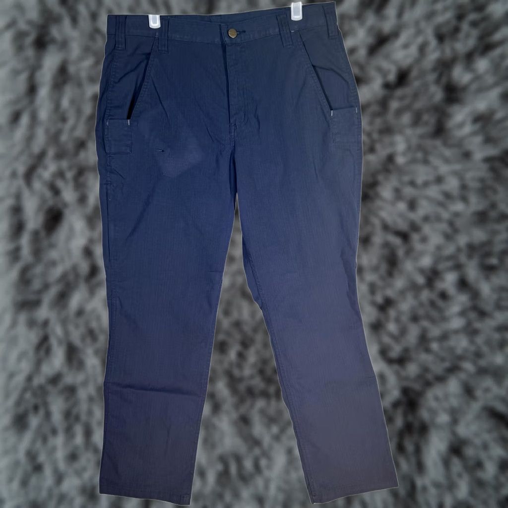 Carhartt Carhartt Pants Mens 34x29 Navy Ripstop Workwear Utility Cargo Pockets Zipper Size US 34 / EU 50 - 1 Thumbnail