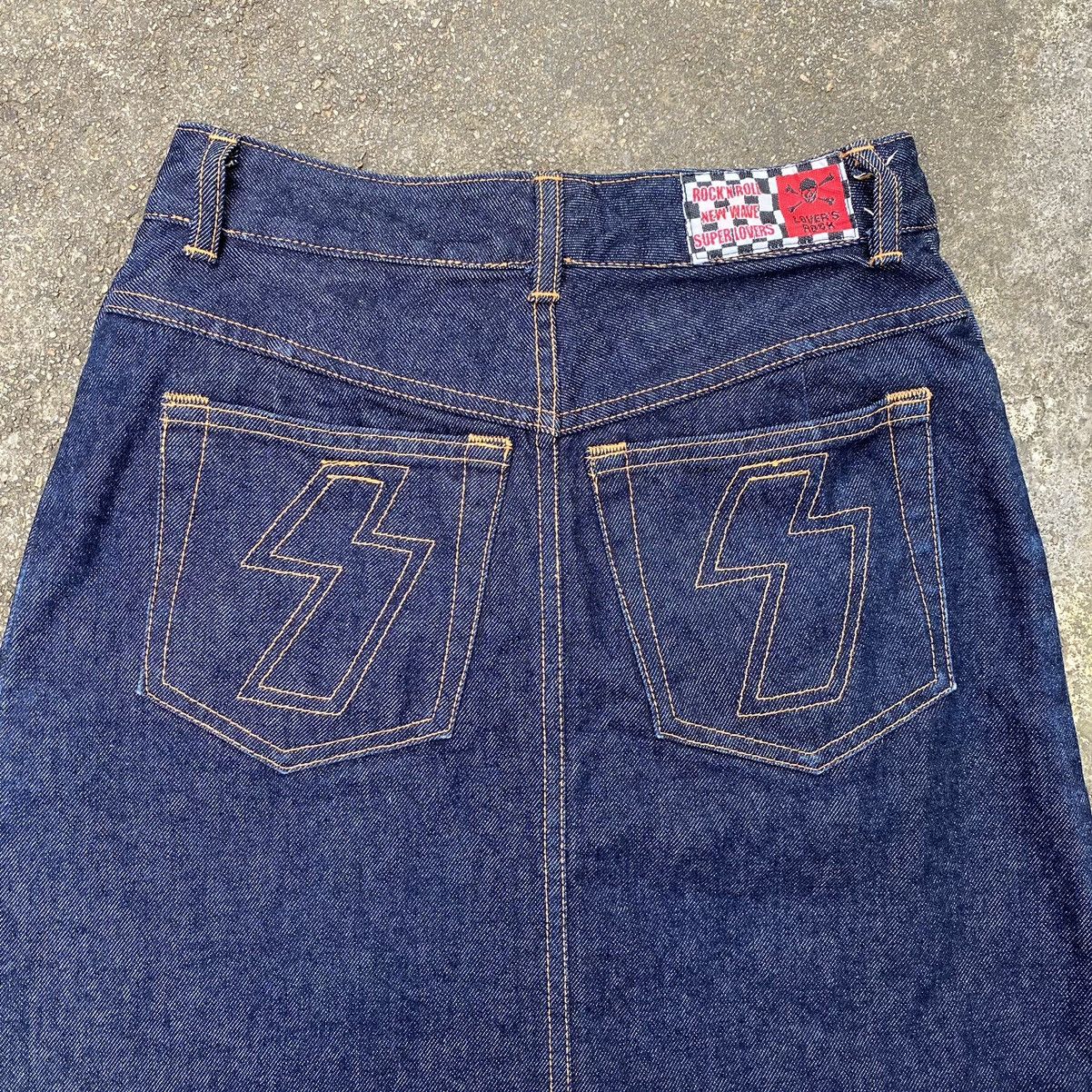 Japanese Brand × Seditionaries × Vintage Super Lovers Rock’n Roll New Wave Denim Skirt Super Lovers Size 25" / US 0 / IT 36 - 5 Thumbnail