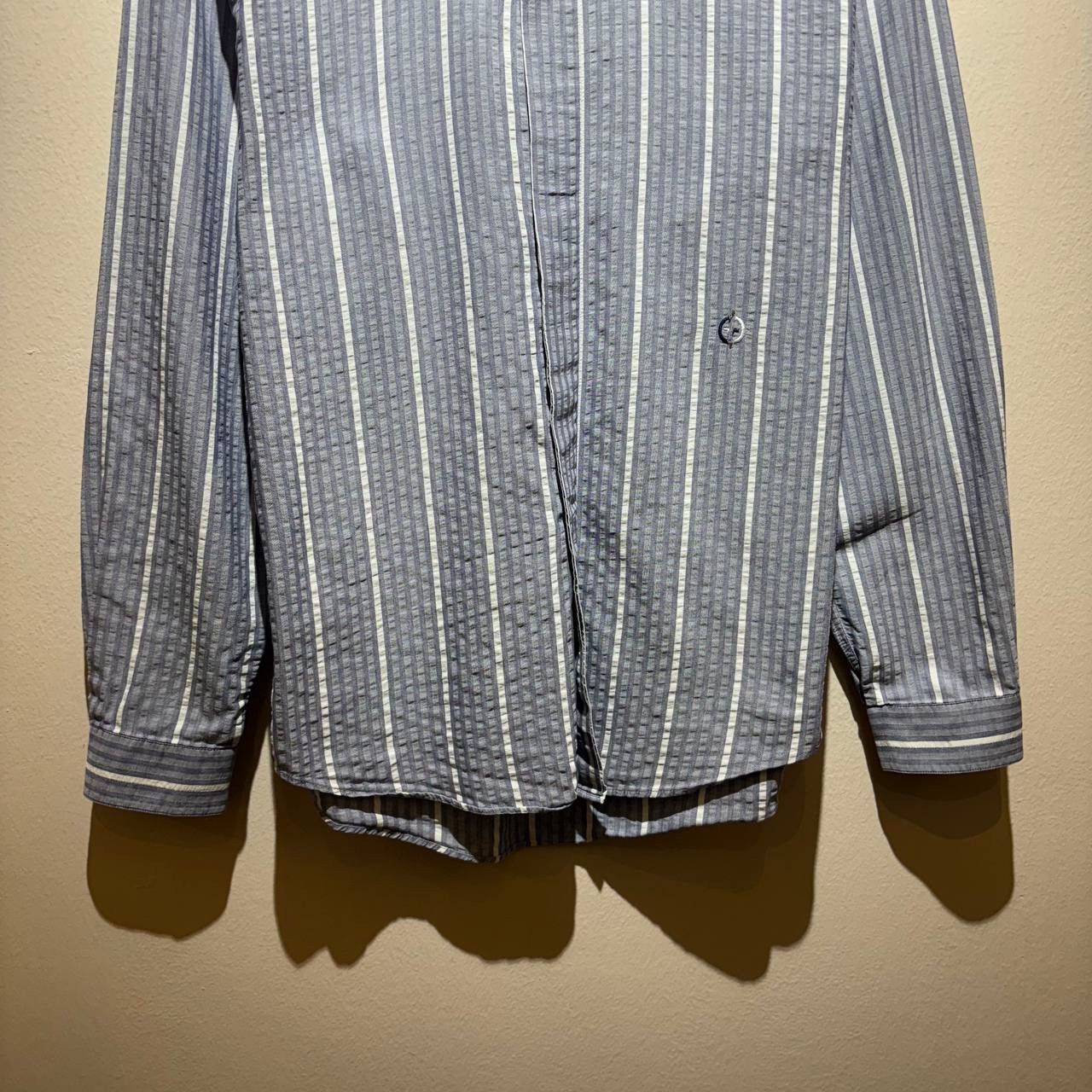 Versace Vintage Gianni Versace Striped Blue Button Down Shirt Size US XL / EU 56 / 4 - 4 Thumbnail