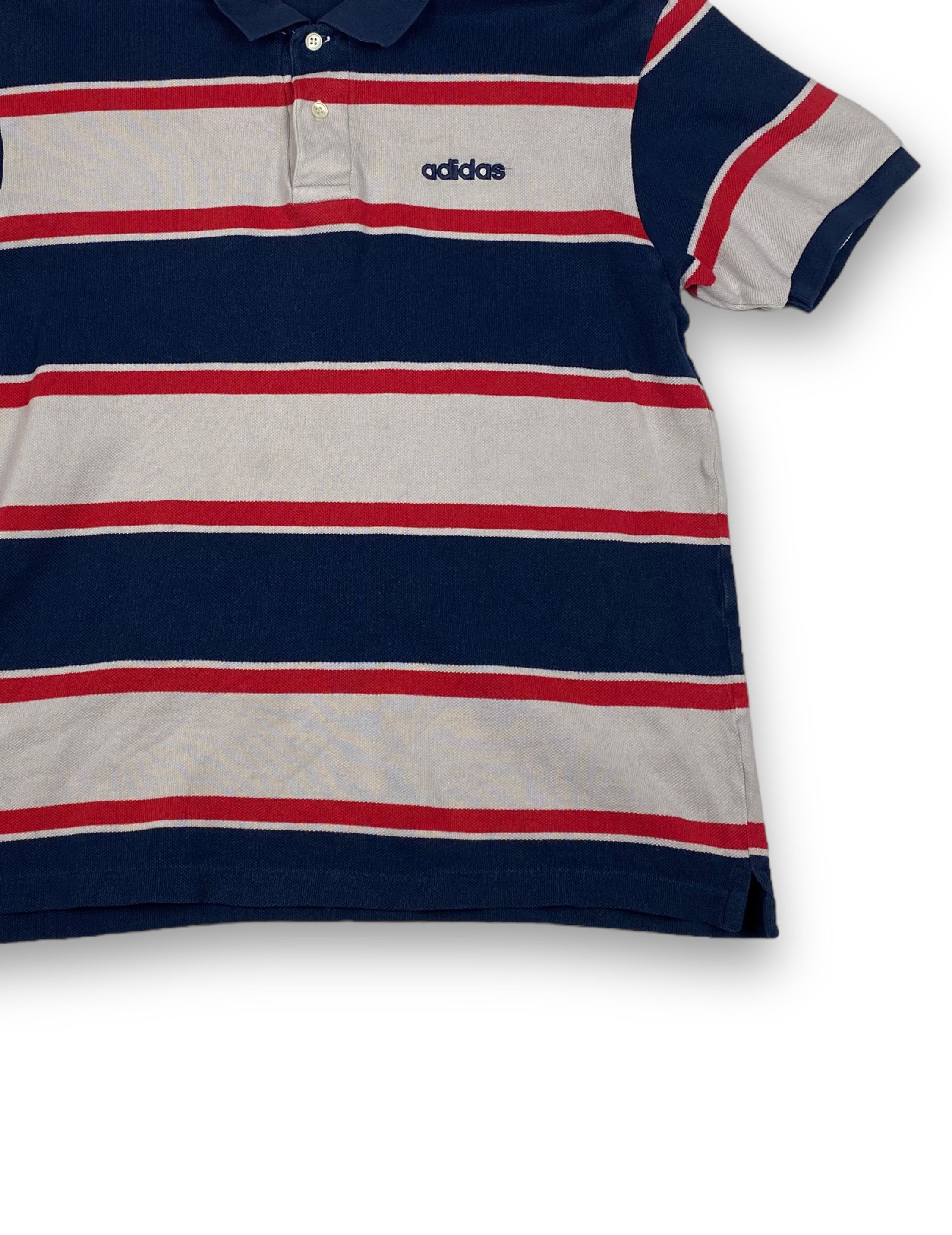 Adidas 90s Vintage ADIDAS Striped Polo Shirt M704 Size US M / EU 48-50 / 2 - 2 Thumbnail