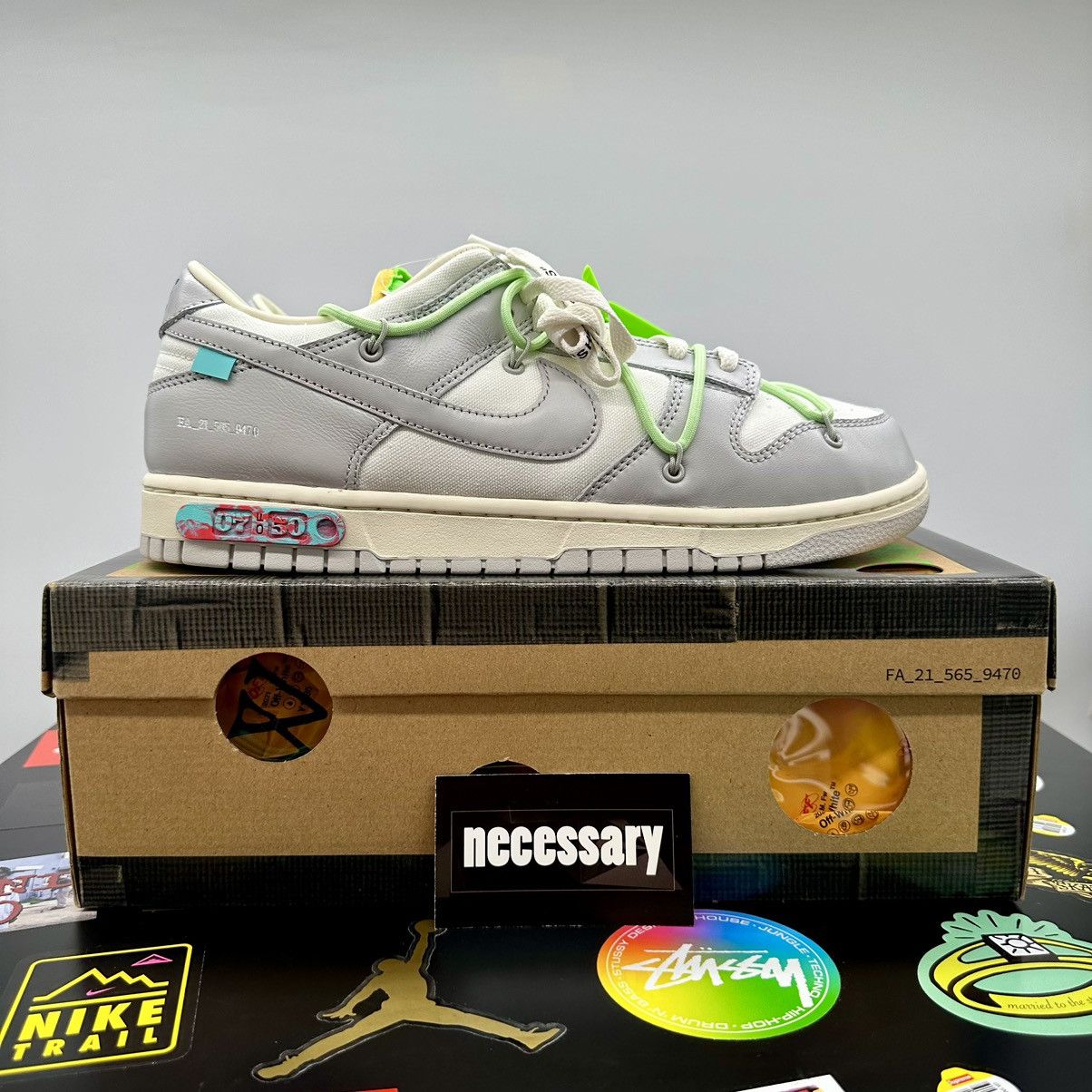 Nike × Off-White Nike Dunk Low Off-White Lot 7 Size US 11.5 / EU 44-45 - 7 Thumbnail