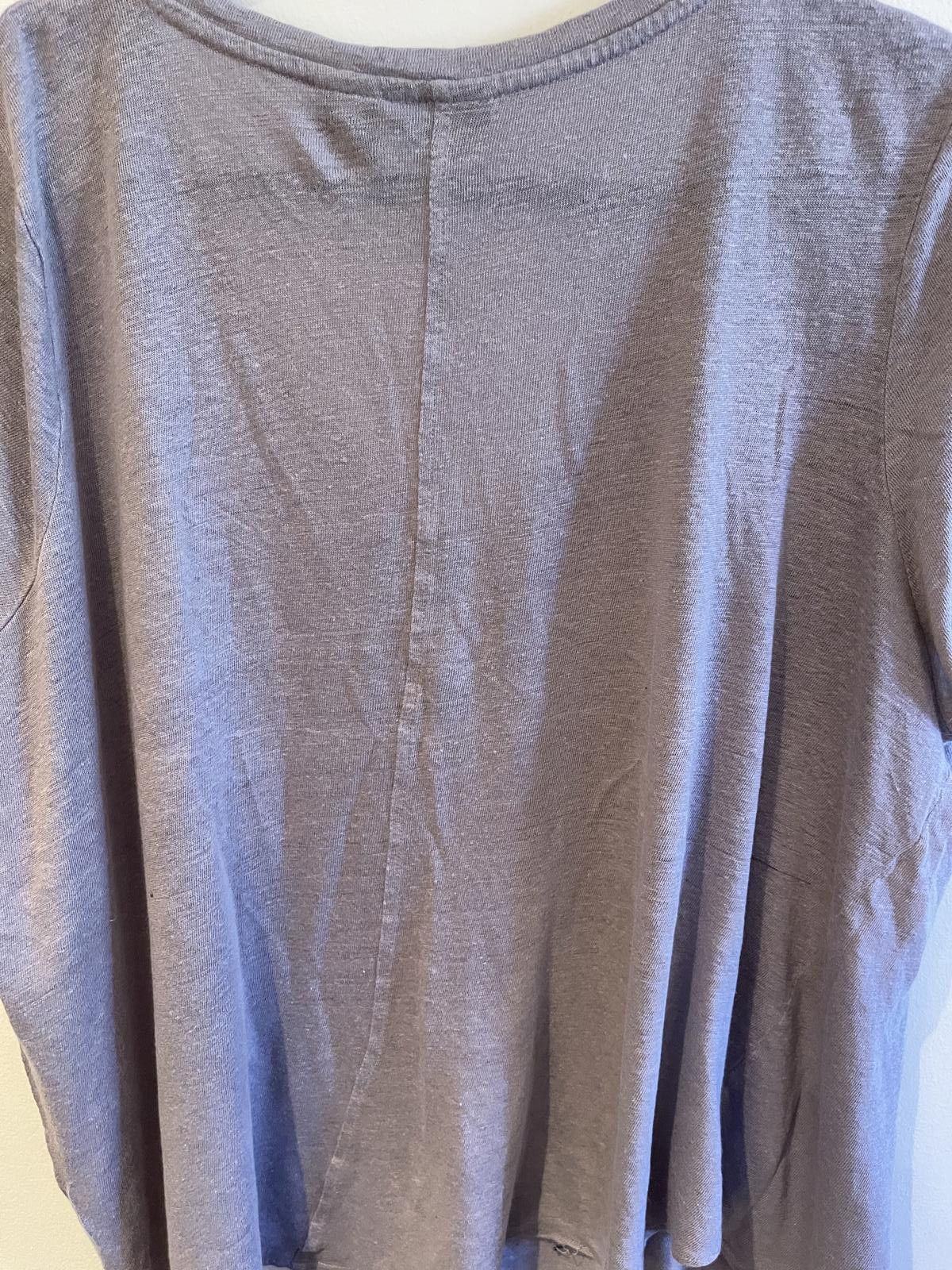 Elie Tahari Tahari 100% linen grey top Size XXL / US 16-18 / IT 52-54 - 2 Thumbnail