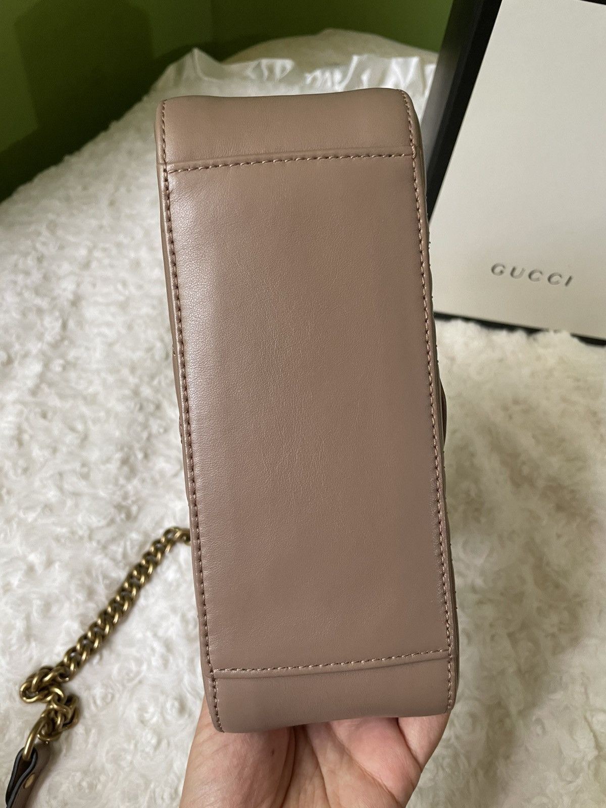 Gucci Gucci GG Marmont Dusty Pink Mini Top Handle Bag Size ONE SIZE - 7 Thumbnail