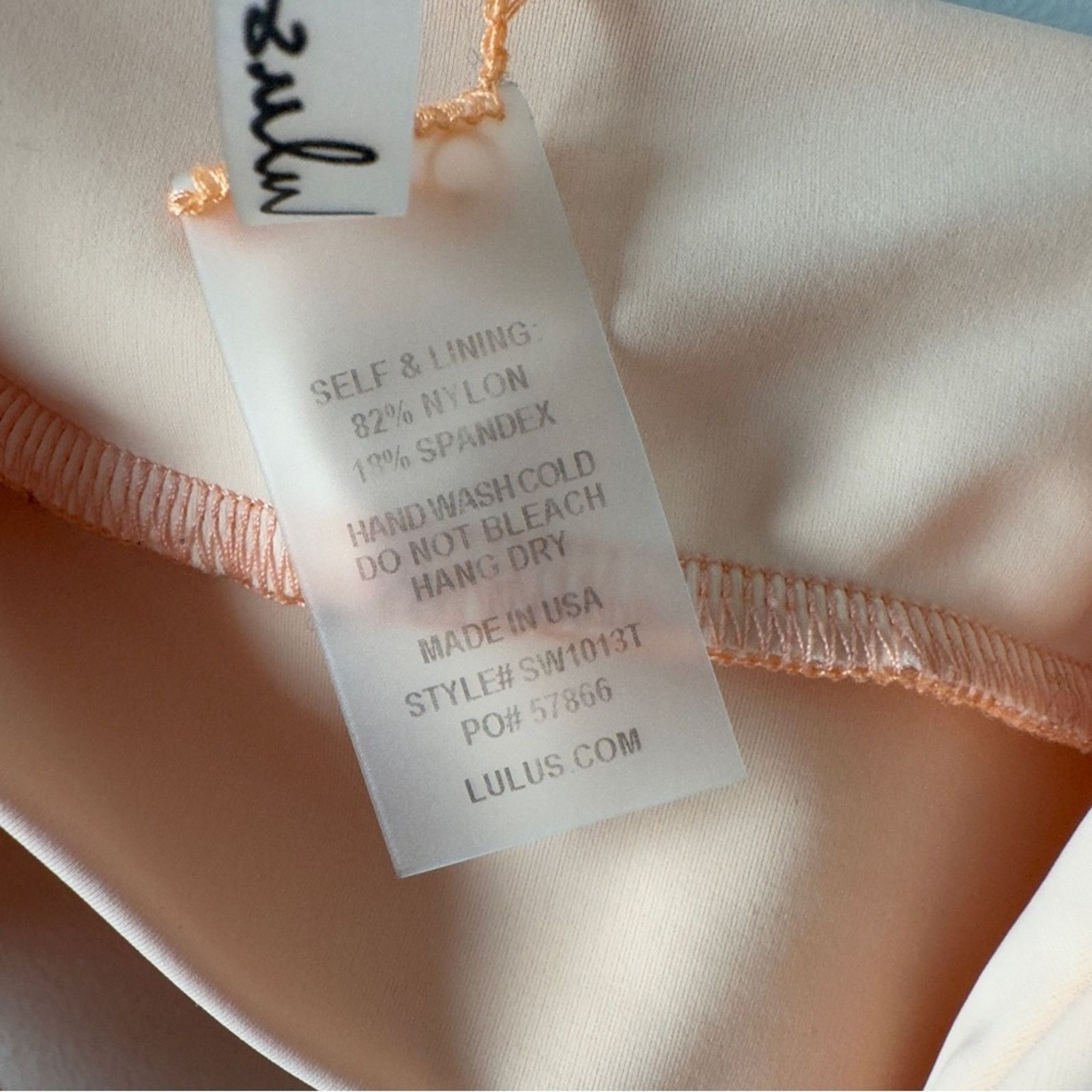 Other Lulus Triangle Bikini Top Light Orange Orange Stretch ruched Size S / US 4 / IT 40 - 9 Thumbnail