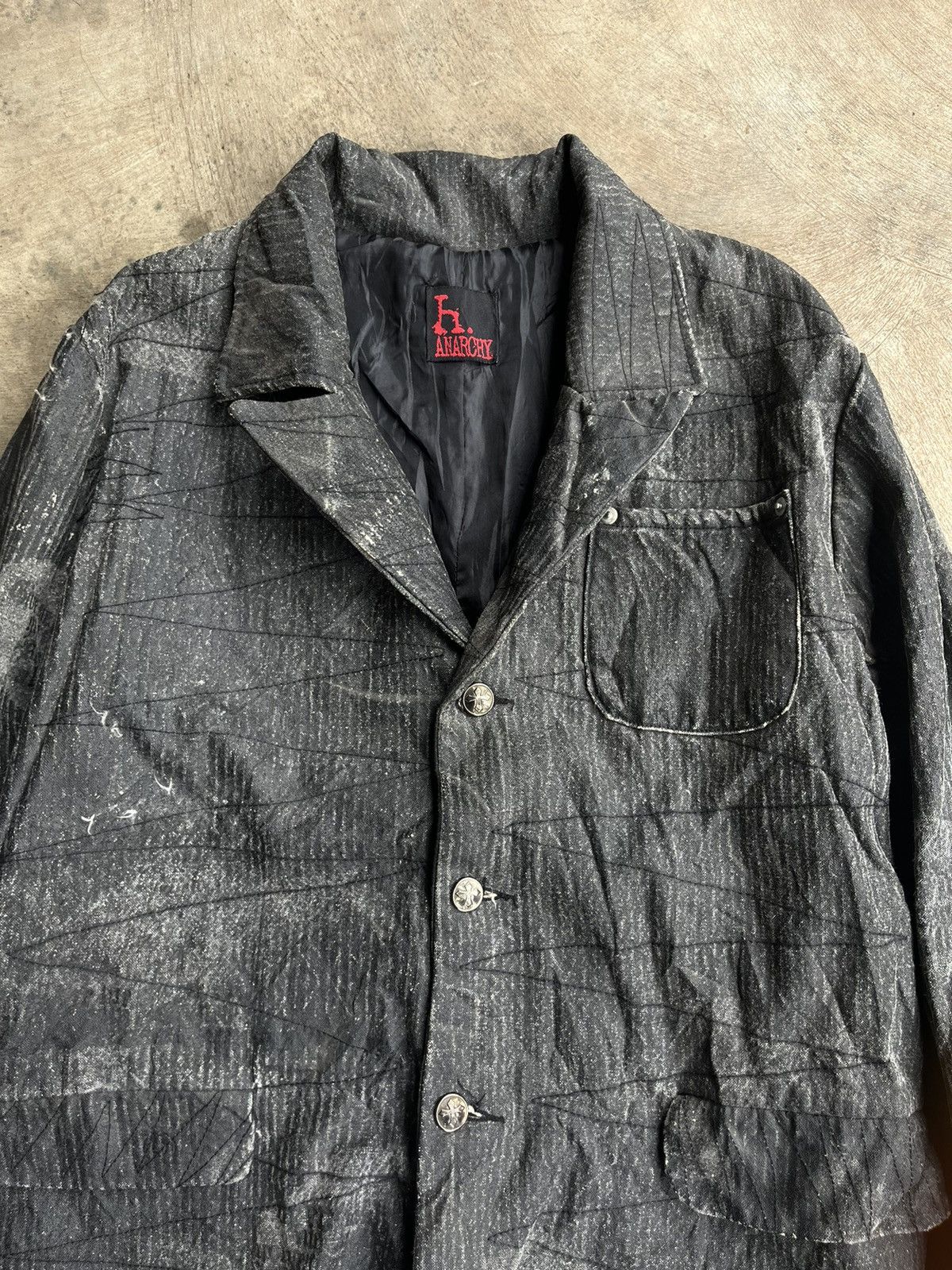 KMRii H.ANARCHY JAPANESE GOTHIC BLAZER STITCHING POEM PUNK STYLE Size US M / EU 48-50 / 2 - 18 Thumbnail