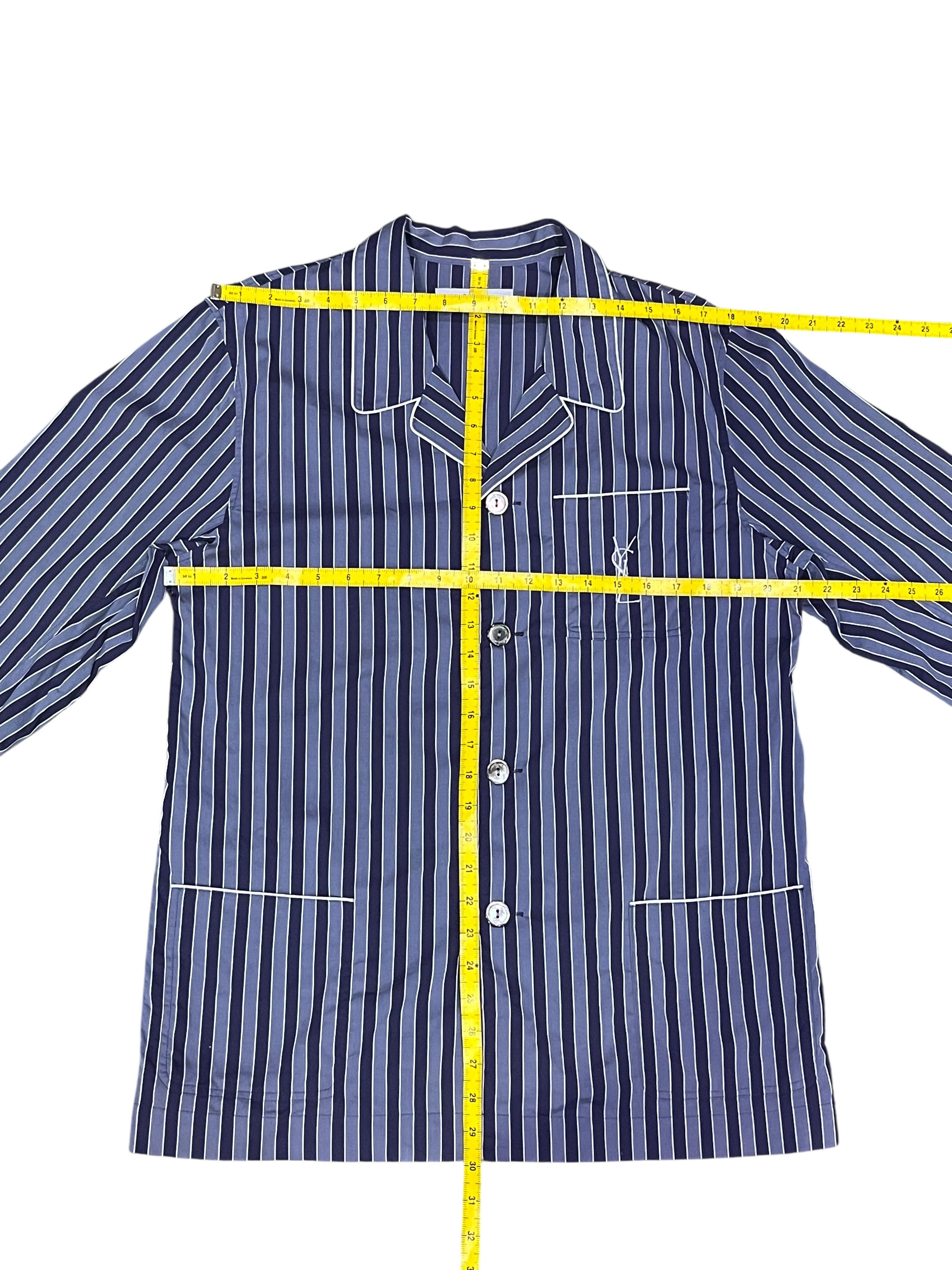 Yves Saint Laurent VERYRARE🔥Vintage YSL Stripe Pajama Set Big Logo Embroidery Size US M / EU 48-50 / 2 - 16 Thumbnail