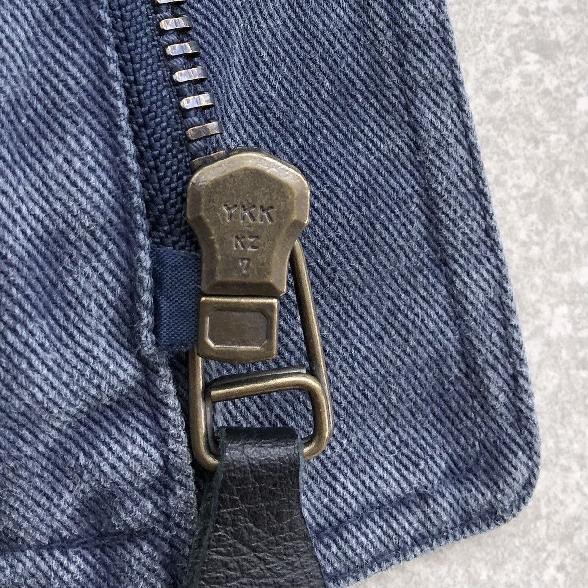 Vintage Vintage SENT HOMME Sun Faded Denim Leather Baggy Jacket Size US M / EU 48-50 / 2 - 12 Thumbnail