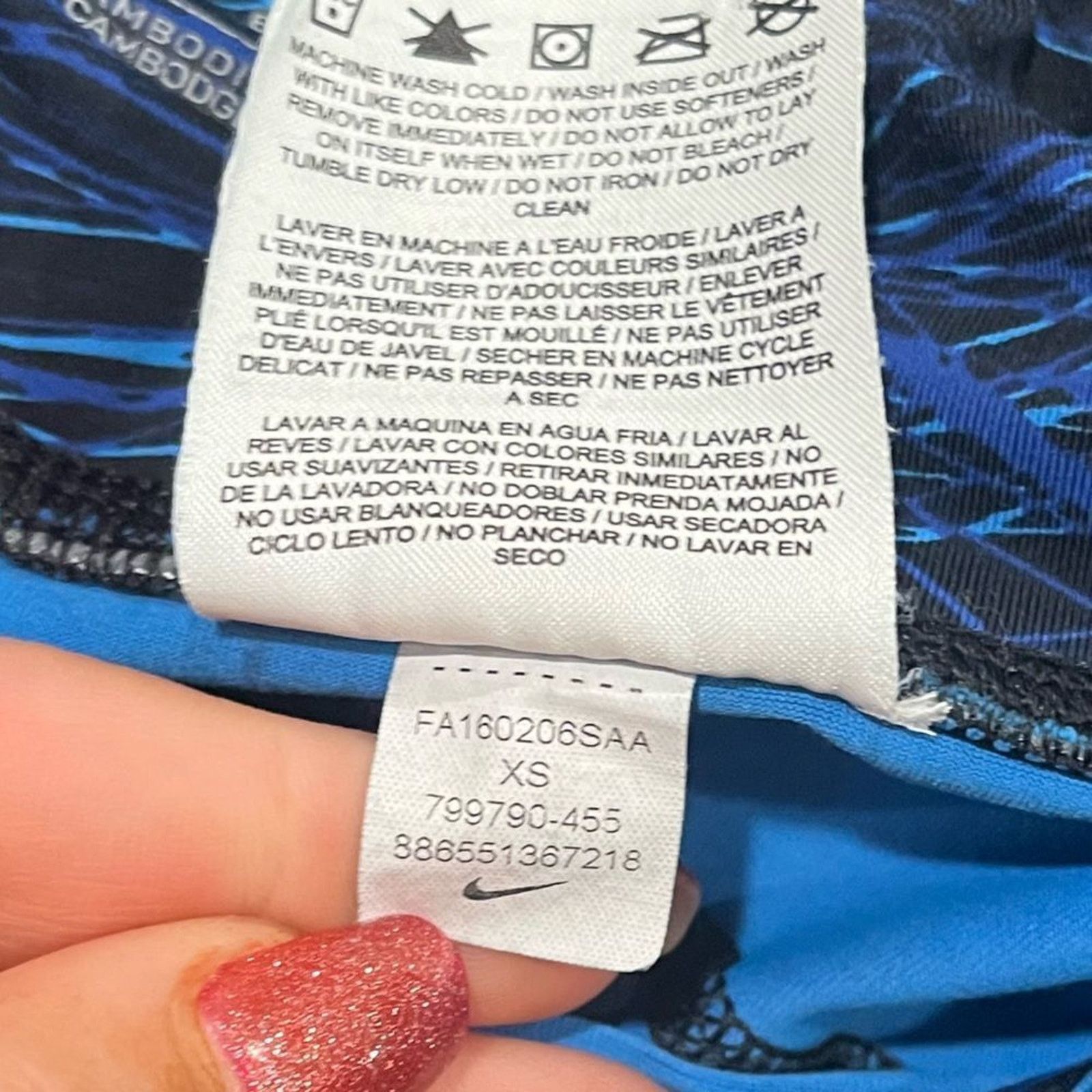 Nike Nike Power Epic Lux Cropped Leggings Blue Print Size XS Size 24" / US 00 / IT 34 - 6 Thumbnail