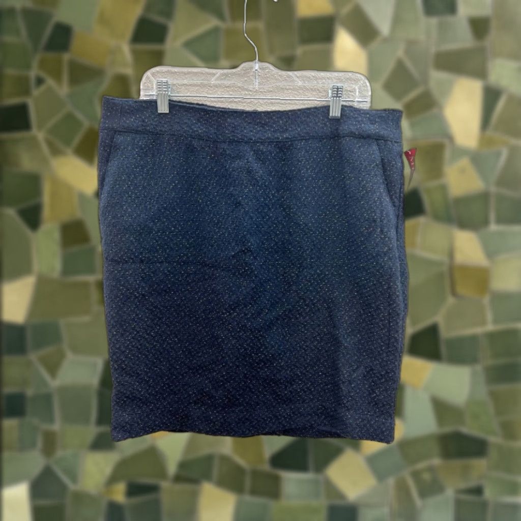 Merona Merona Skirt Navy Gold Shimmer NWTs Size 14 Women Blue Pockets Zipper Size 36" / US 14 / IT 50 - 1 Thumbnail