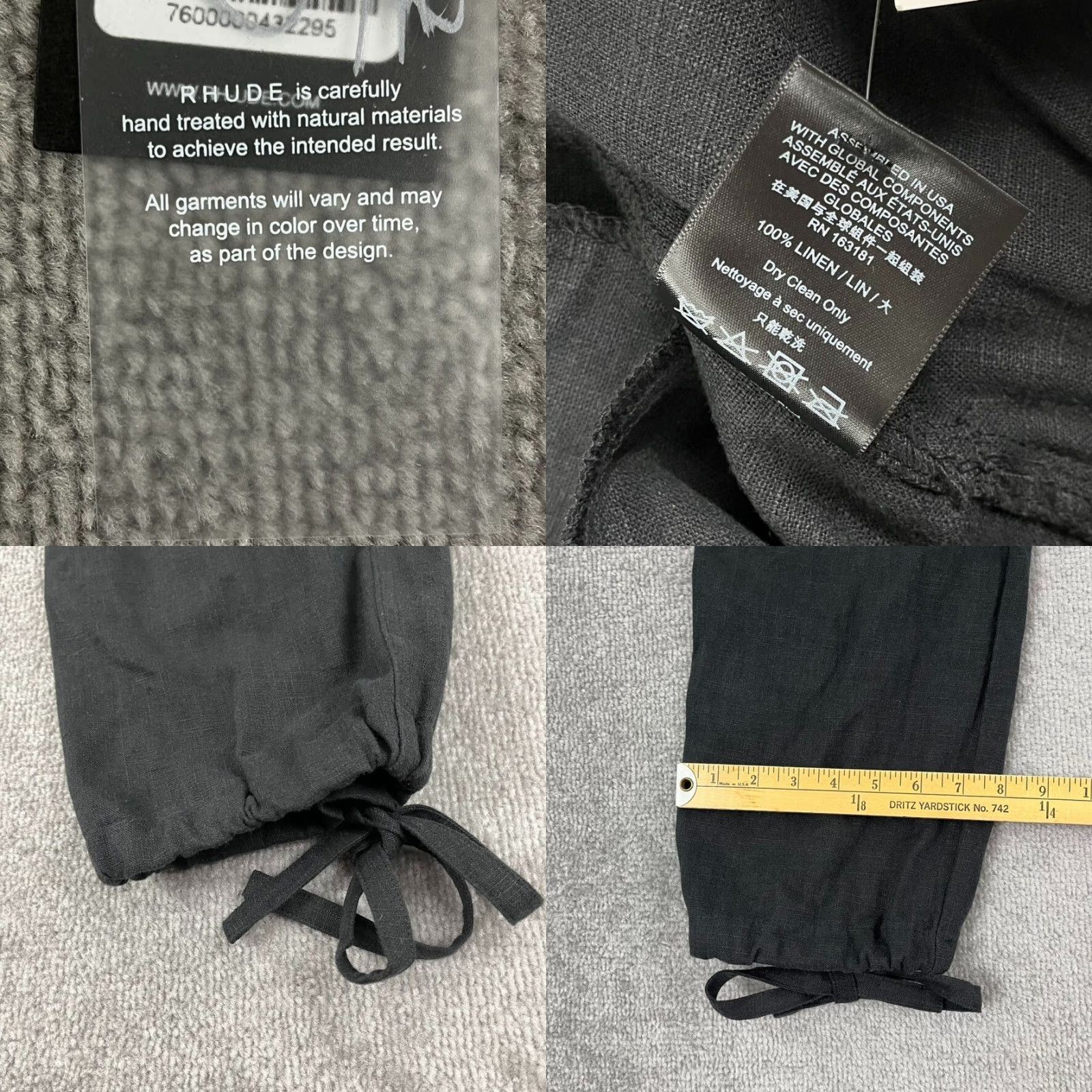 Polo Ralph Lauren VINTAGE Polo Ralph Lauren Mens Cargo Pants Linen Straight Fit 30" Black Summer Autumn Winter Men's Size US 32 / EU 48 - 8 Thumbnail