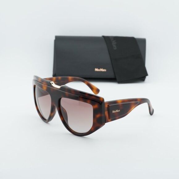 Max Mara Max Mara ORSOLA MM0083 52F Sunglasses Dark Havana Shield Size ONE SIZE - 11 Thumbnail