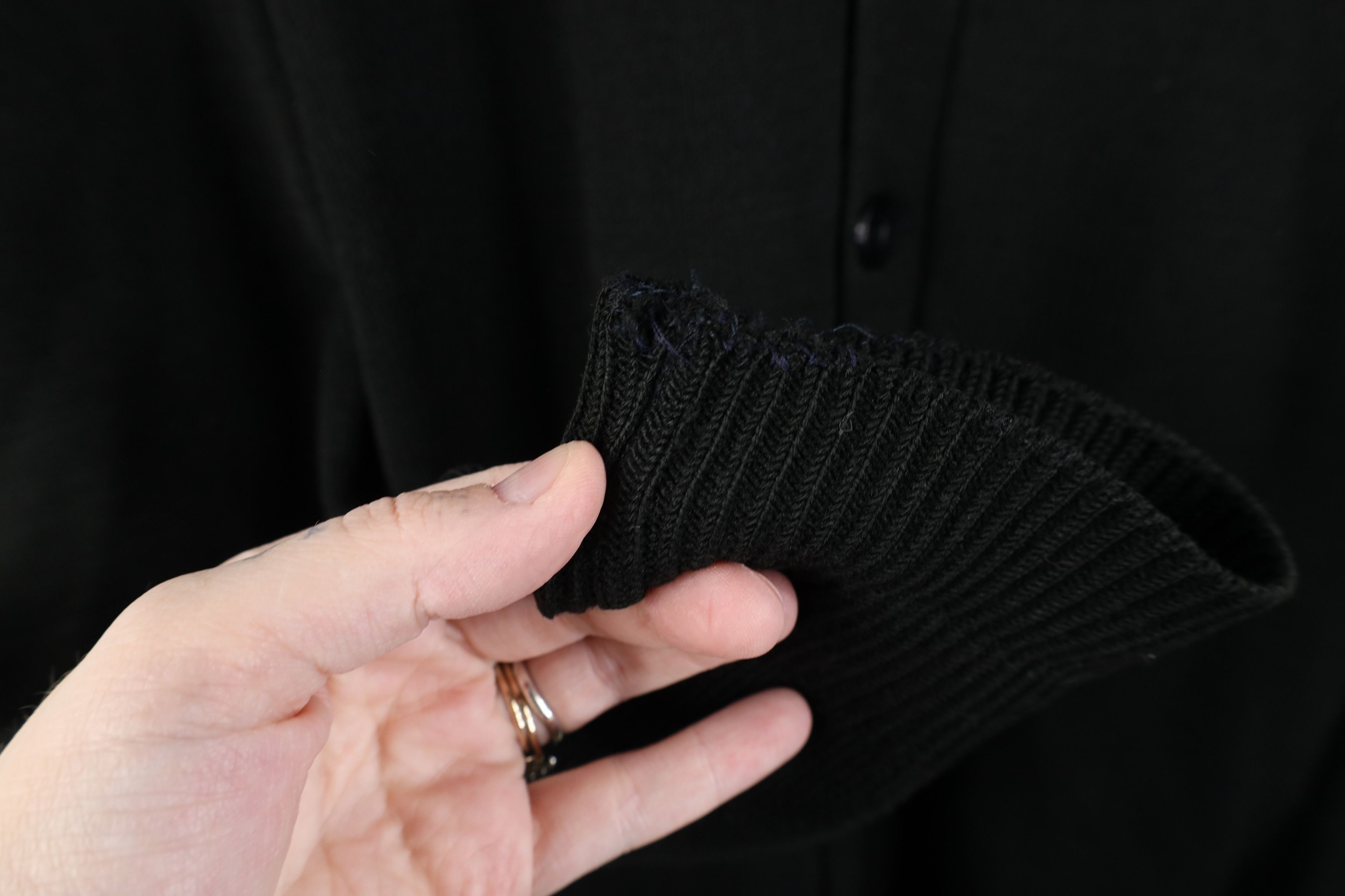 Vintage Vintage 90s Streetwear Blank Knit Cardigan Sweater Black Size US XL / EU 56 / 4 - 6 Thumbnail