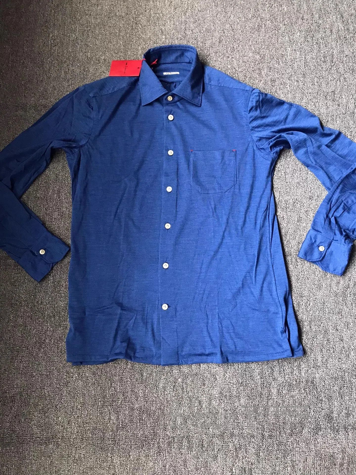 Kiton Blue Long-Sleeve Button-Up Shirt. Size US XXS / EU 40 - 3 Thumbnail