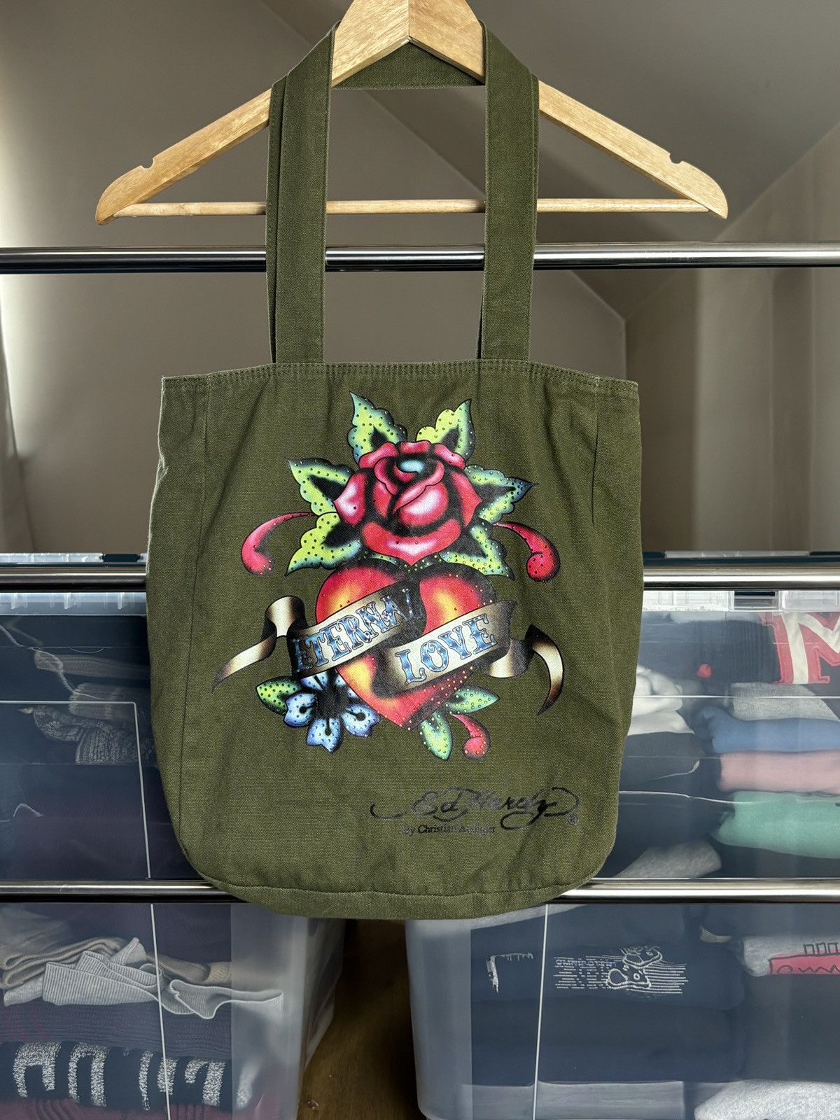 Ed Hardy Ed Hardy Vintage Shopper Tote Bag Y2K Tattoo Size ONE SIZE - 1 Thumbnail