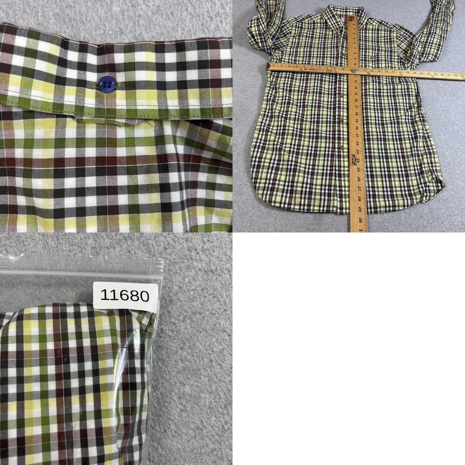 Flint And Tinder Flint and Tinder Shirt Men L Plaid Button-Down 100% Cotton Made USA Heritage Yellow Size US L / EU 52-54 / 3 - 8 Thumbnail