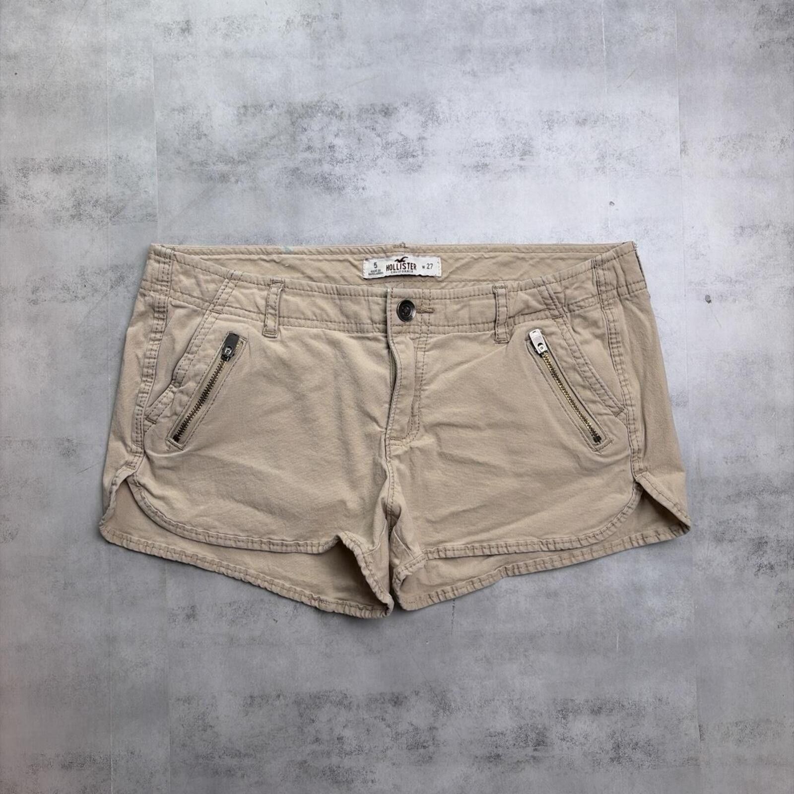 Other Y2K Beige Hollister Surf Grunge Mini Shorts Size 27" / US 4 / IT 40 - 1 Thumbnail