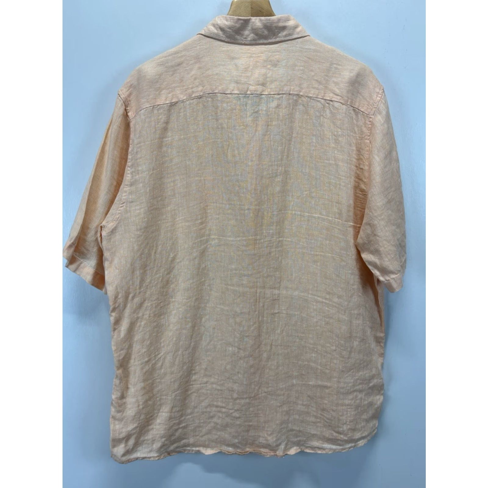 Vintage Visitor Men's Linen Shirt 2XL Short Sleeve Orange Casual Beach Vacation Size US XXL / EU 58 / 5 - 3 Thumbnail