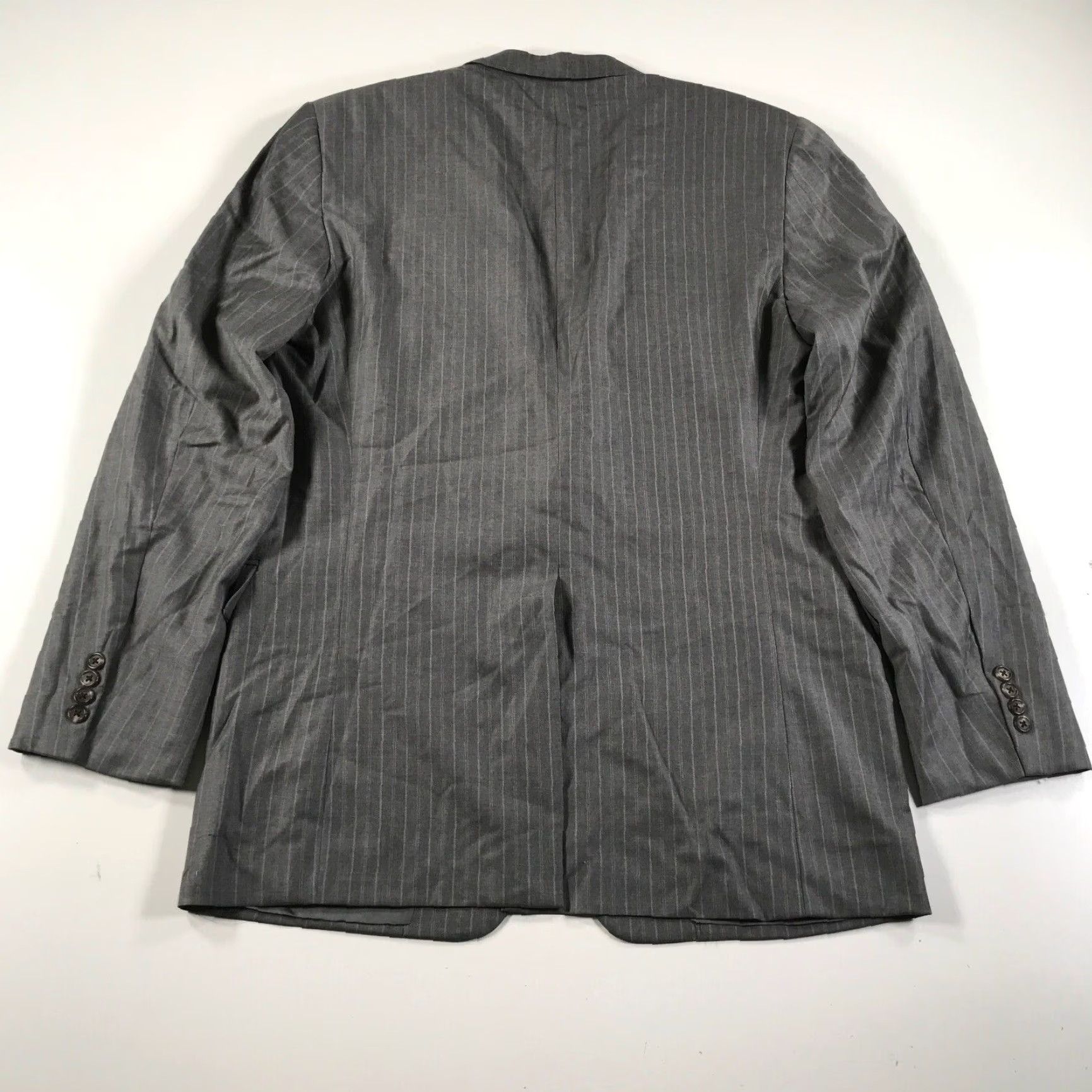 Hickey Freeman Blazer Mens 42 L Gray Brown Pinstripes Wool Made In USA