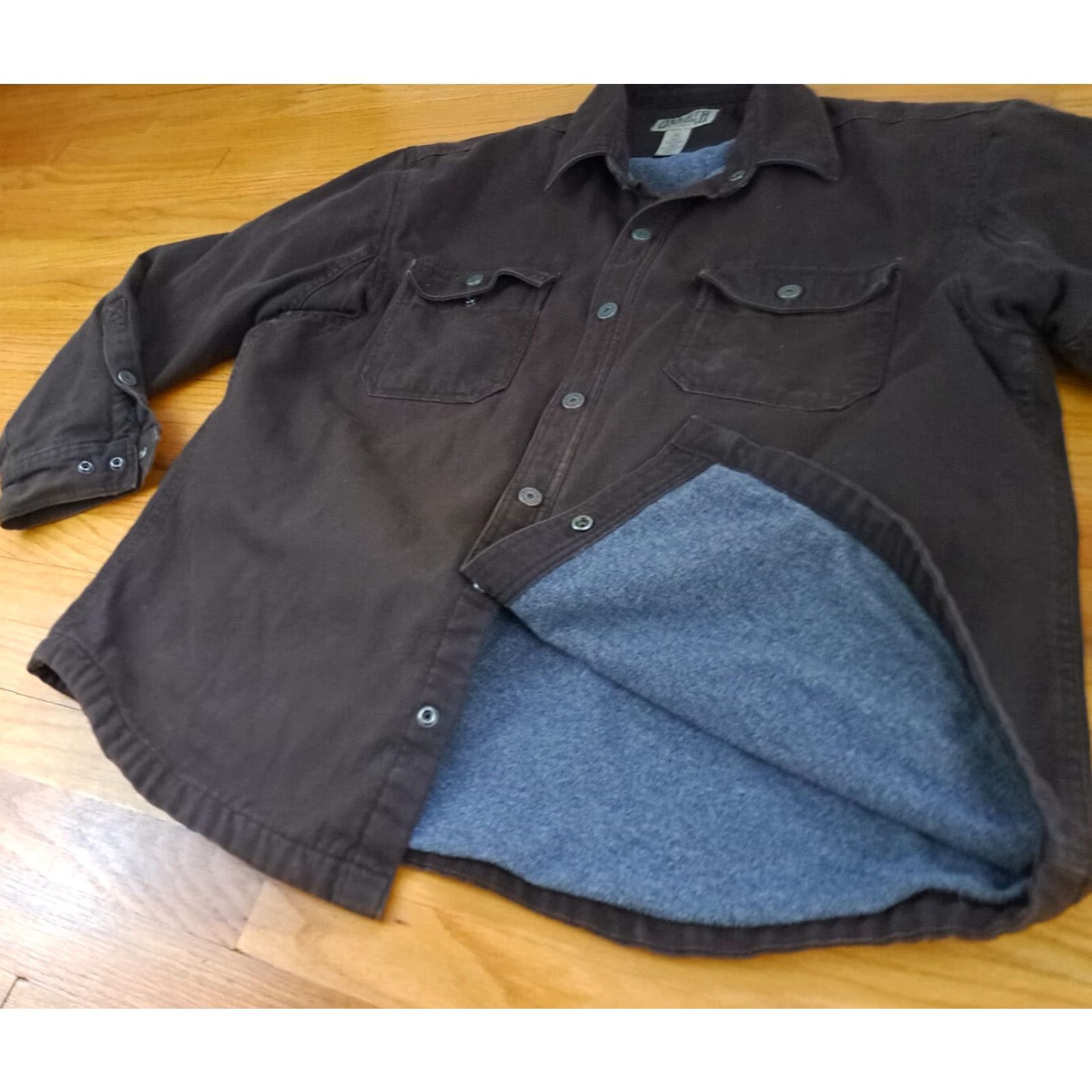 Vintage VINTAGE Duluth Heavy Canvas Insulated Metal Snap Button Outdoor Work Shirt XL Brown Mens Jacket 30in long 27in pit to pit Size US XL / EU 56 / 4 - 5 Thumbnail