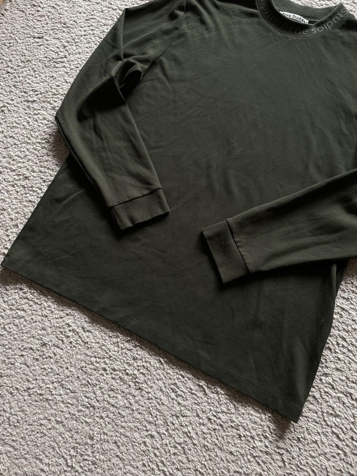 Acne Studios Acne studios Logo Rib Khaki sweatshirt Size US XL / EU 56 / 4 - 4 Thumbnail