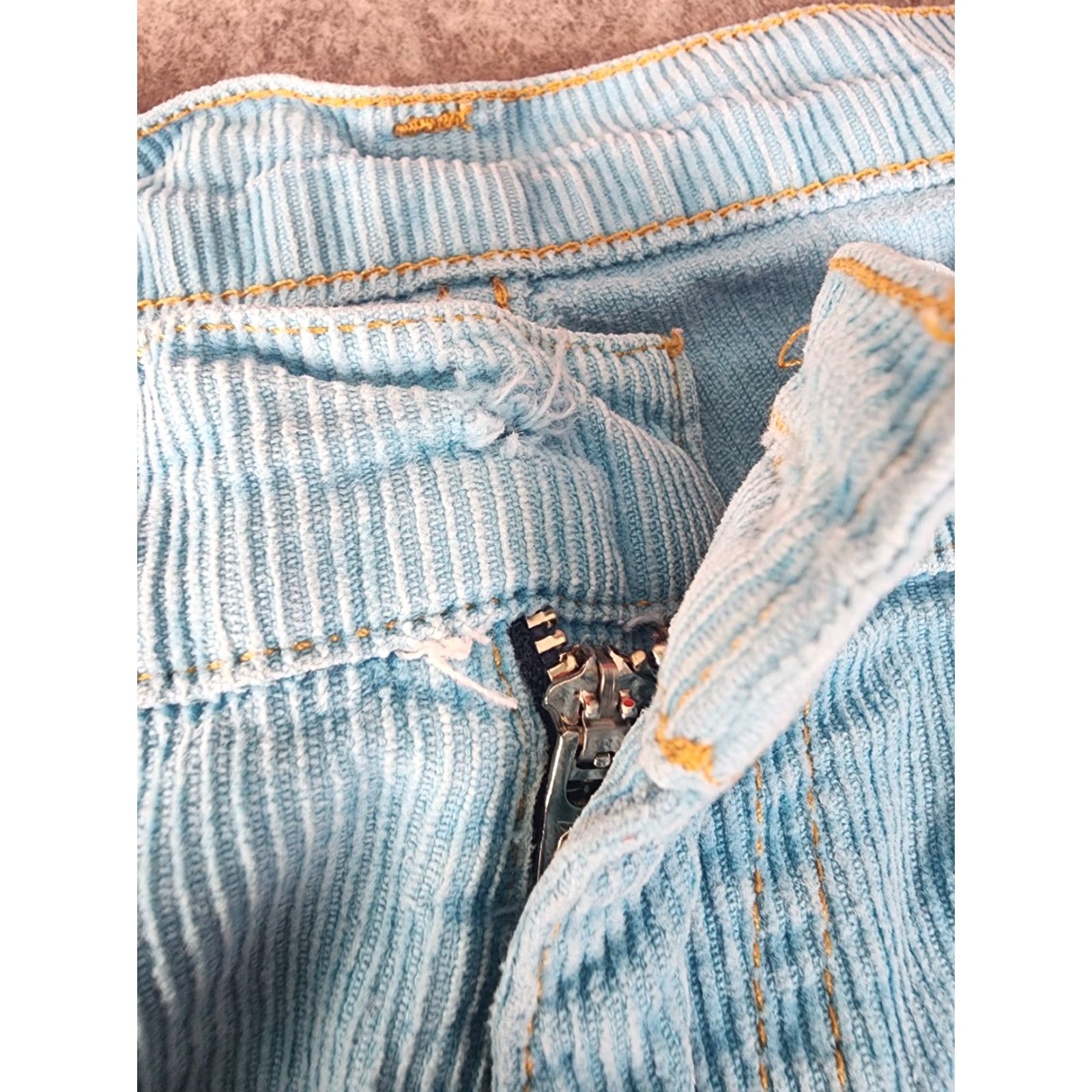 Ralph Lauren VINTAGE Ralph Lauren Polo Jeans Company Saturday Blue Corduroy Pants Women's 12x30 Flat Front 100% Cotton Zip Fly Logo Size 34" / US 12 / IT 48 - 7 Thumbnail