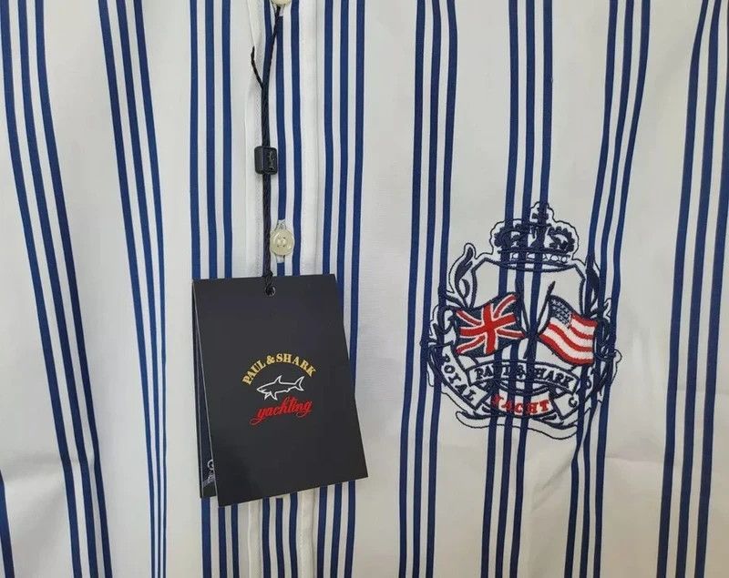 Paul & Shark RRP330€ PAUL&SHARK sz L SHIRTS STRIPED LONG SLEEVES NEW Size US L / EU 52-54 / 3 - 5 Thumbnail