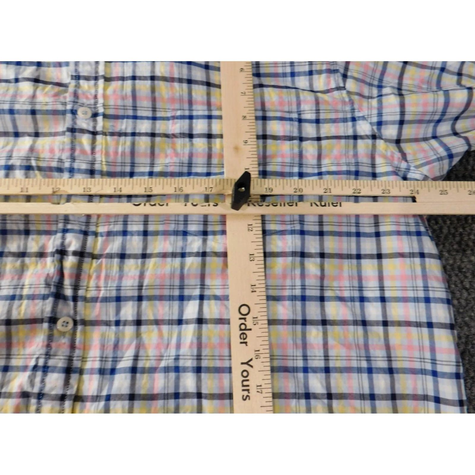 Roundtree & Yorke Roundtree & Yorke Mens Shirt XL Blue Plaid Button-Down Casual Shirt Size US XL / EU 56 / 4 - 4 Thumbnail