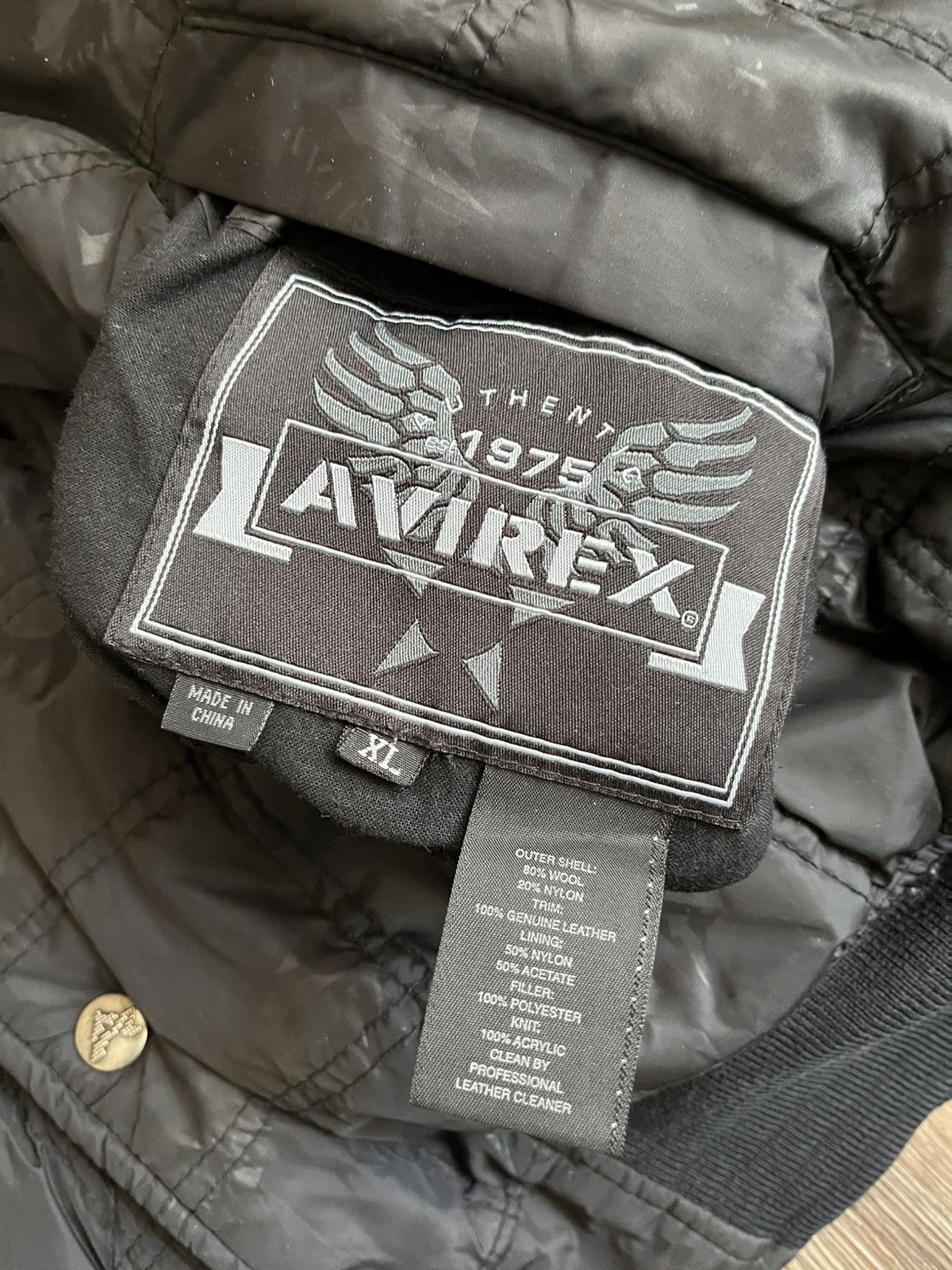 Avirex × Leather Avirex Wool/Leather Varsity Reversible Bomber Jacket Size US XL / EU 56 / 4 - 24 Thumbnail