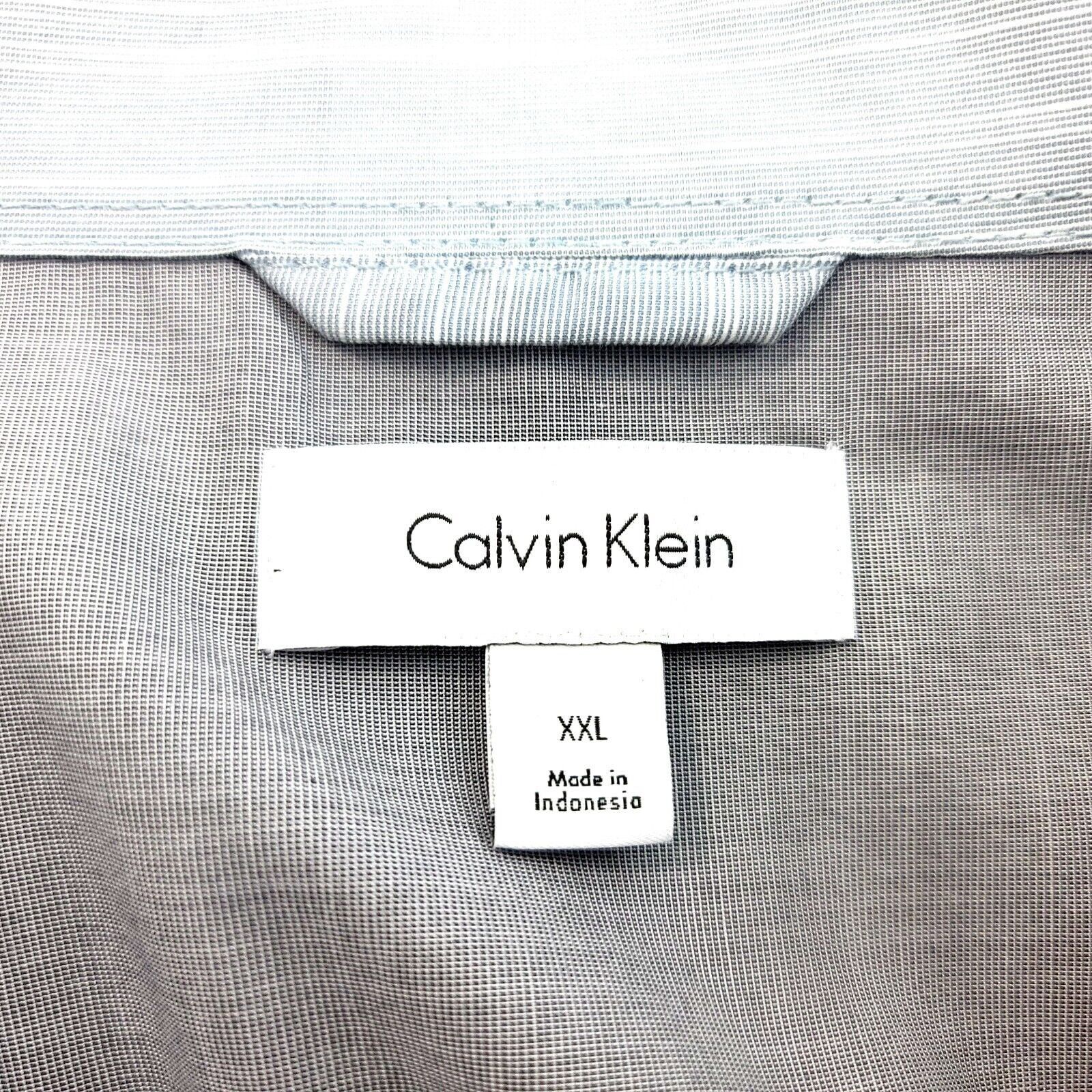 Calvin Klein Calvin Klein Gray Blue 2XL Button Front Dress Shirt Cotton C Size US XXL / EU 58 / 5 - 7 Thumbnail