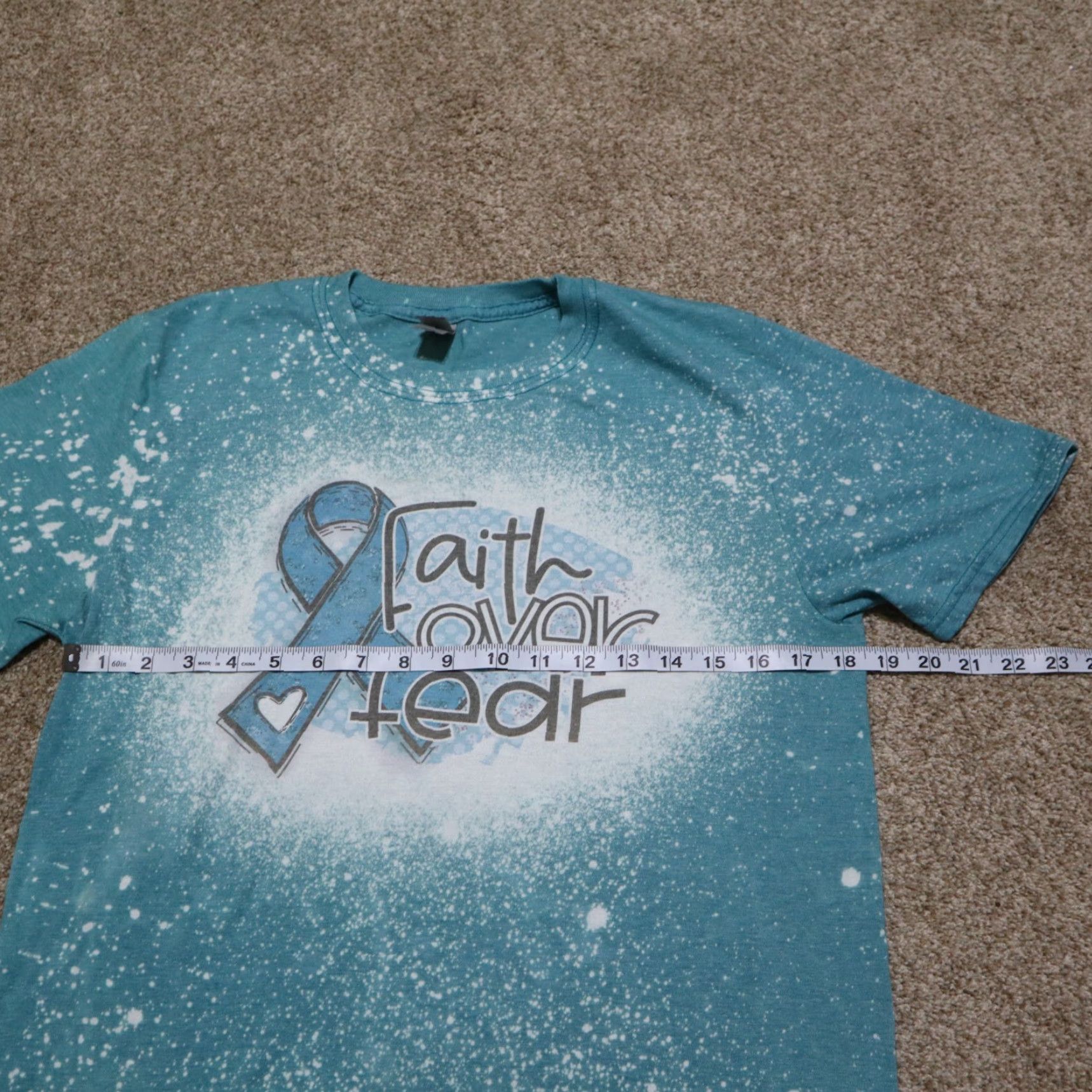 Anvil Faith Over Fear Blue T-Shirt Women's M Medium Shirt Anvil 100% Cotton Short Sleeve Solid Lightweight Women's Size M / US 6-8 / IT 42-44 - 4 Thumbnail