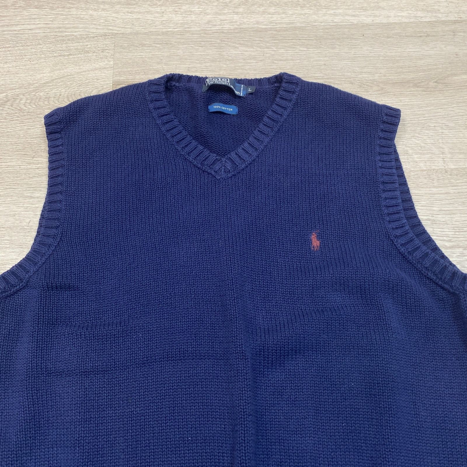 Polo Ralph Lauren × Vintage VTG Polo Ralph Lauren Cotton Knit Sweater Vest Men's L Size US L / EU 52-54 / 3 - 2 Thumbnail