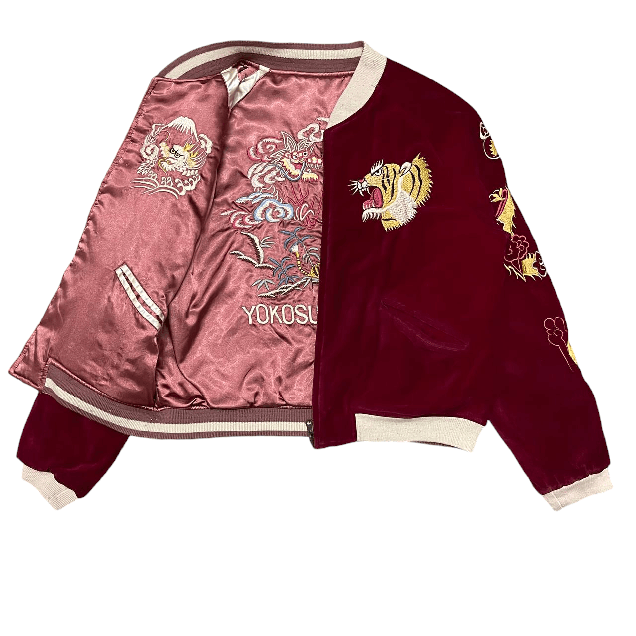 Tailor Toyo Vintage 80's Sukajan Tiger Velvet Embroidery Souvenir Jacket Size US M / EU 48-50 / 2 - 1 Thumbnail