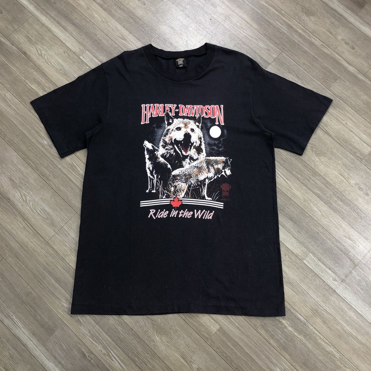 Harley Davidson × Vintage Vintage 90s Harley Davidson Wolf 3D "Niaga Falls Canada" Tee Size US L / EU 52-54 / 3 - 1 Thumbnail