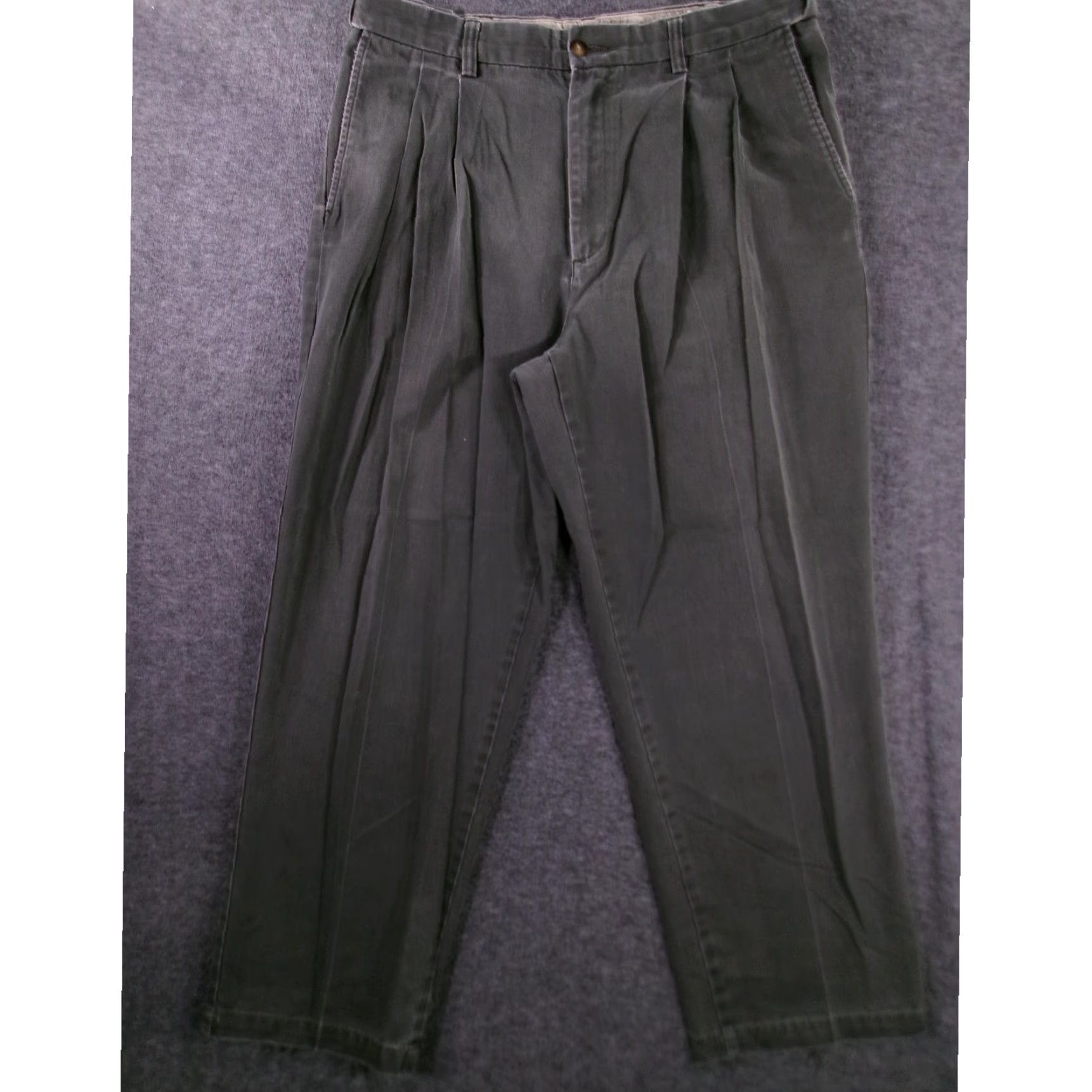 Croft & Barrow VINTAGE Croft Barrow Pants Mens 36X29 Gray Pleated Distressed Classic Workwear Pants Size US 36 / EU 52 - 2 Thumbnail