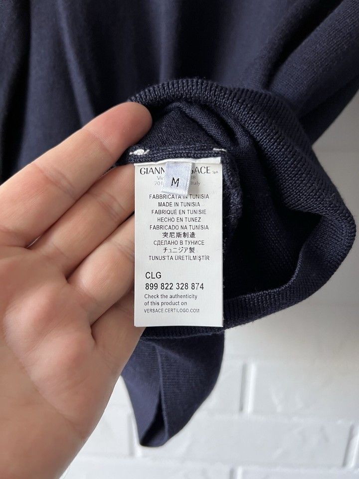 Versace Versace Collection Mens Wool Sweaters Blue Size M Size US M / EU 48-50 / 2 - 5 Thumbnail