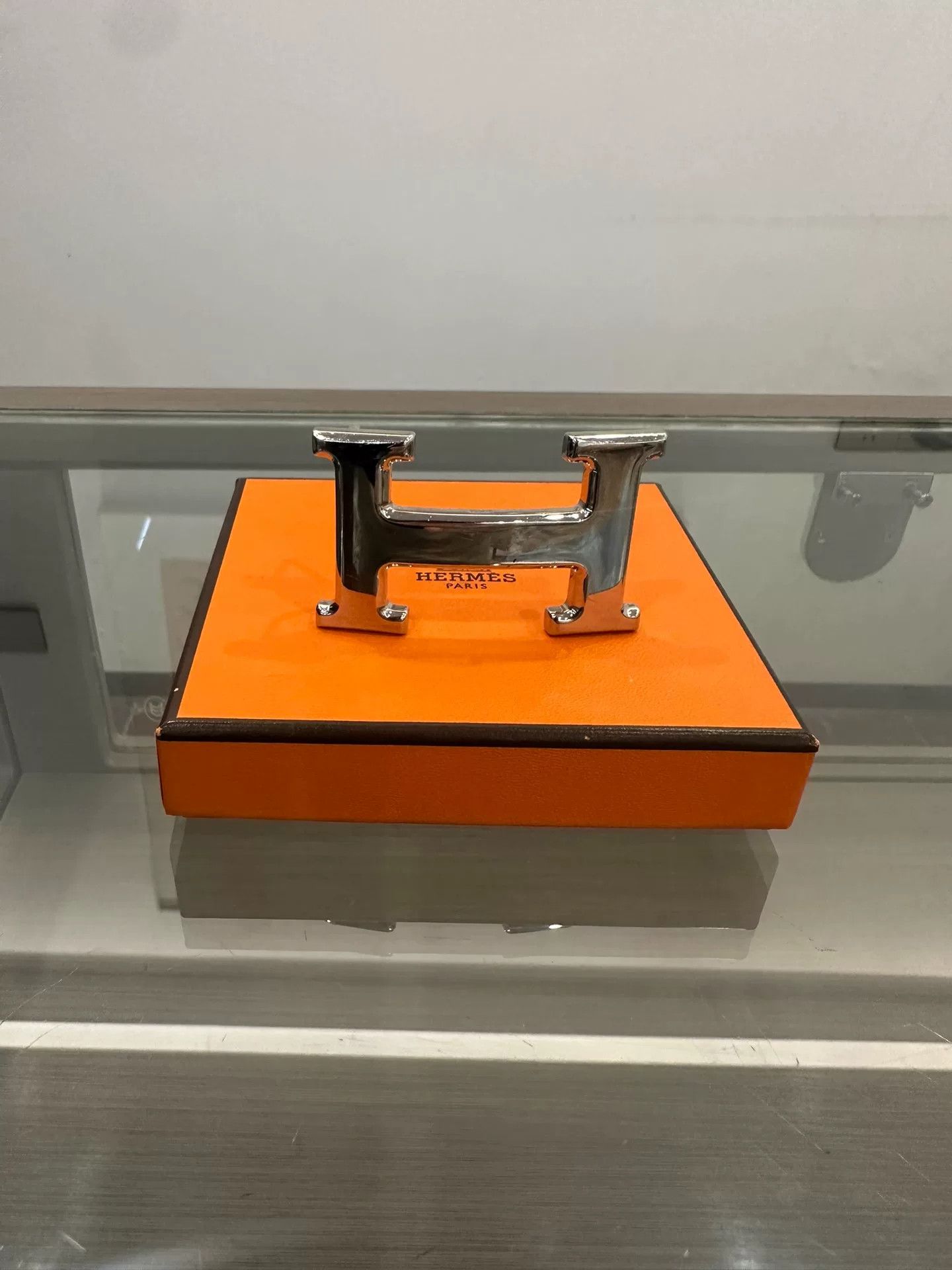 Japanese Brand Hermes Silver H-Buckle Belt Size ONE SIZE - 1 Thumbnail