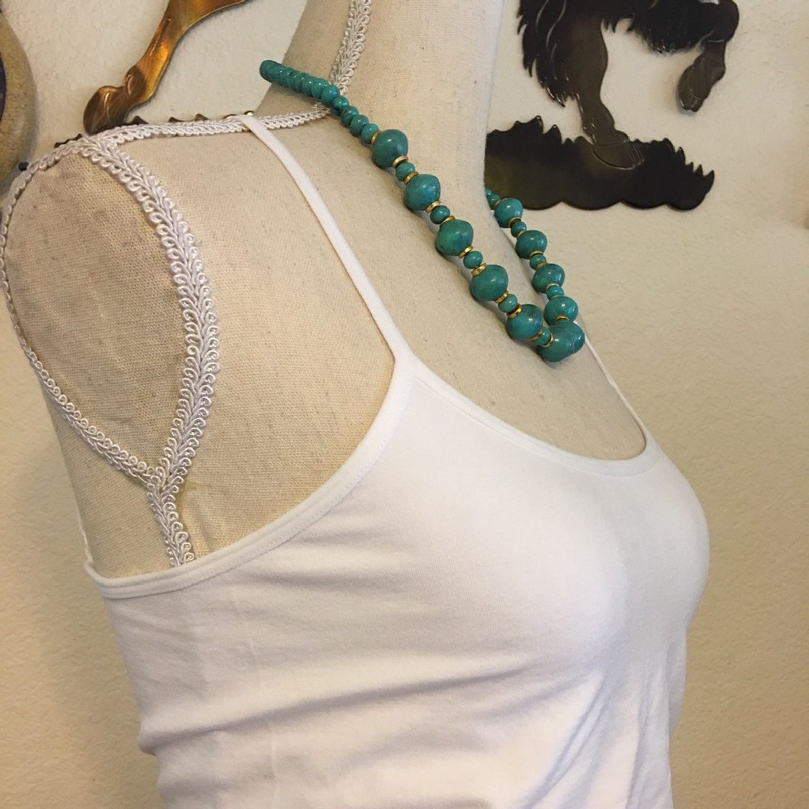 Vintage Vintage 70s faux turquoise beaded necklace Size ONE SIZE - 2 Thumbnail