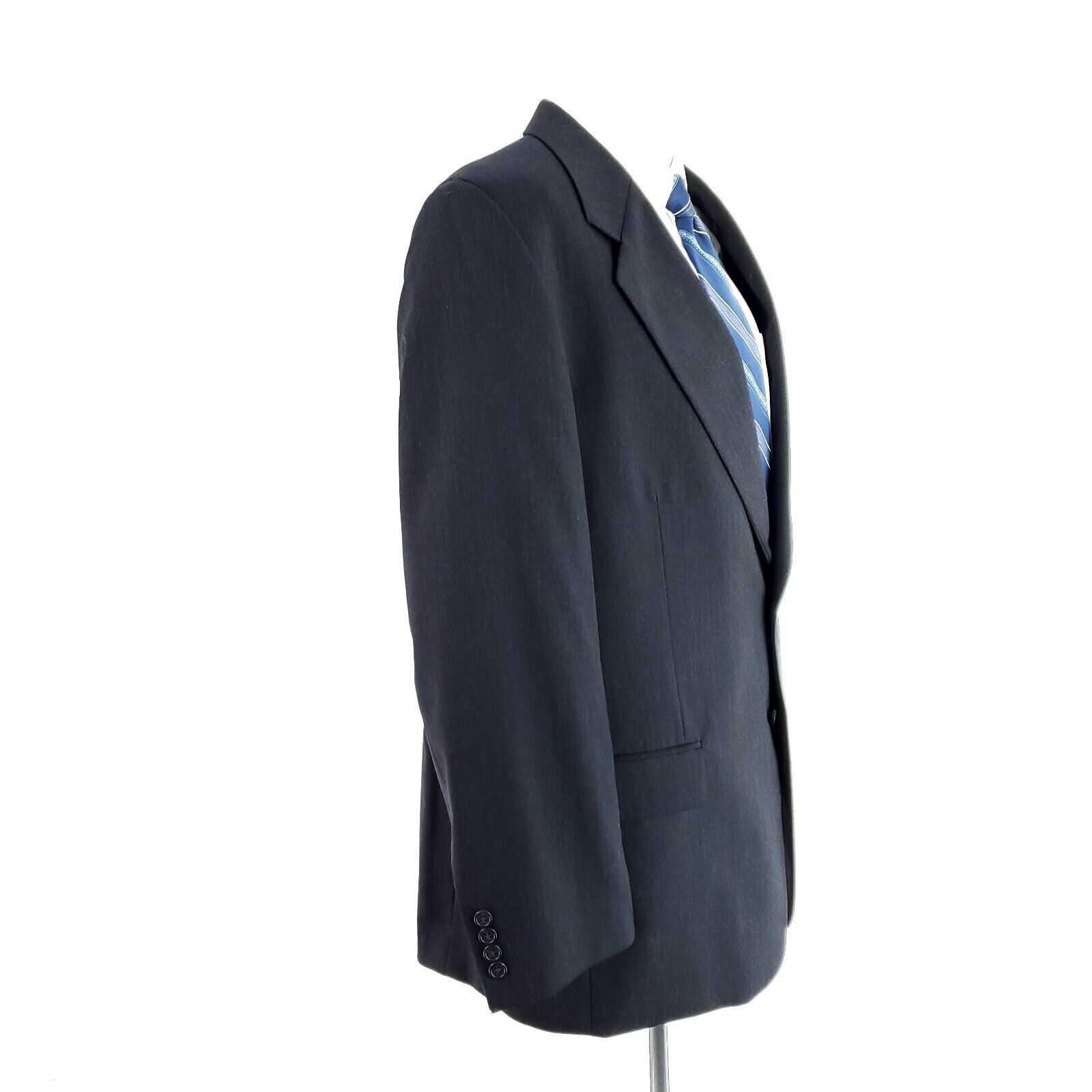 Joseph & Feiss Joseph Feiss Comfort Stretch Wool 2 Button Blazer 46R Gray Size 46R - 6 Thumbnail